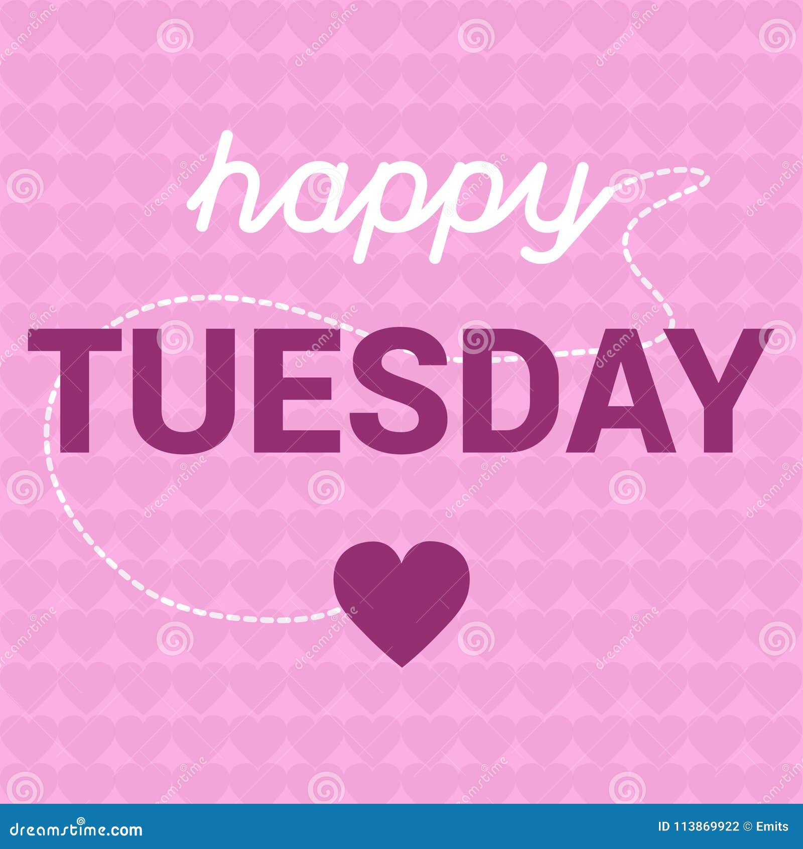 Happy Tuesday Motivation with Hearts Message Concept Stock ...
