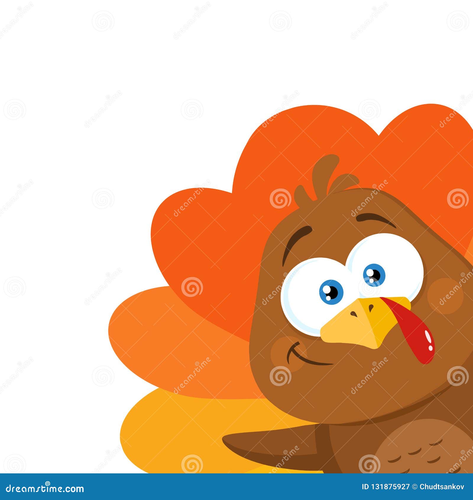 Happy Turkey Bird Cartoon Character Waving from a Corner Stock Illustration  - Illustration of adorable, holiday: 131875927