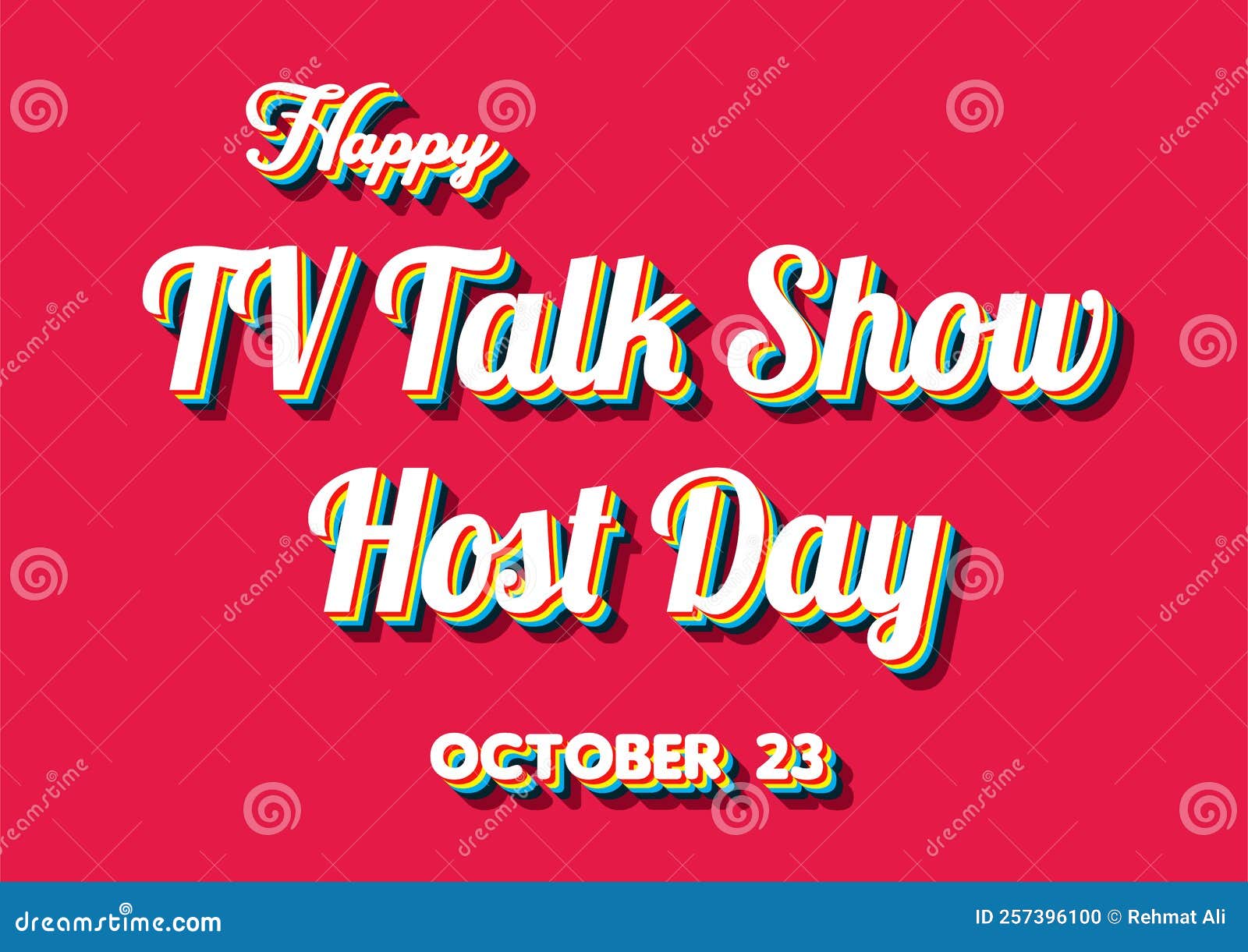 Happy TV Talk Show Host Day, October 23. Calendar of October Retro Text
