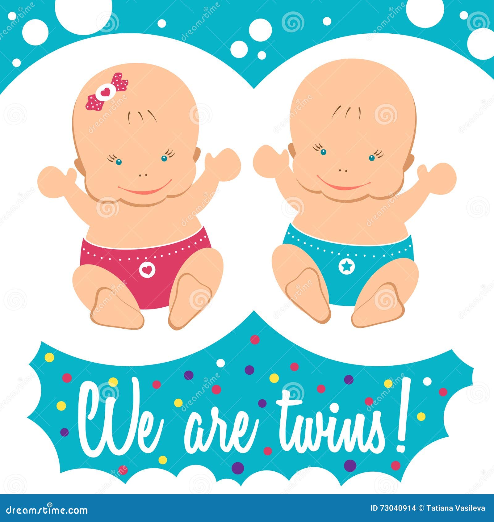 Cute Baby Boy And Girl Twins