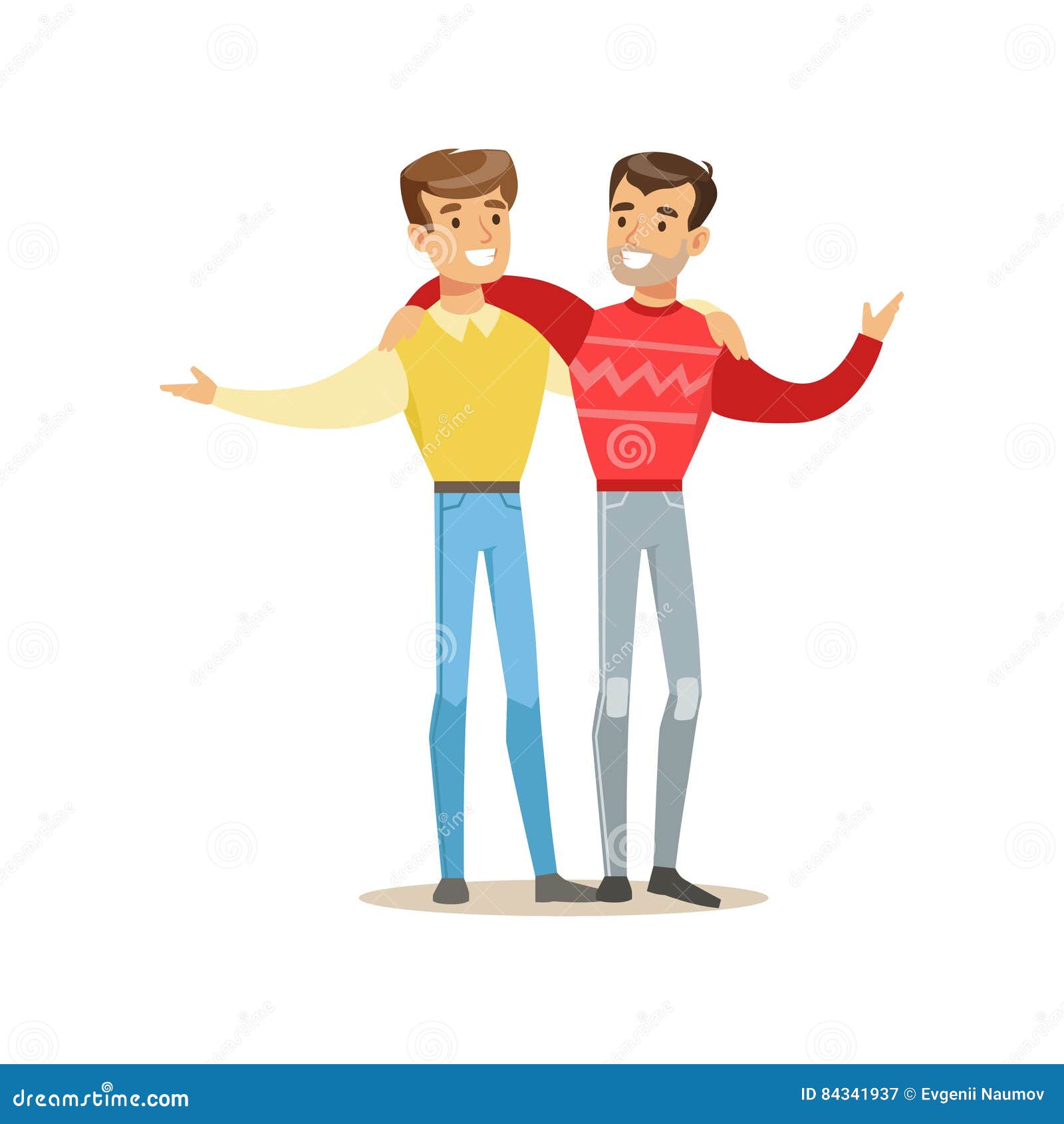 Happy Two Guys Best Friends Having Good Time Together, Part of Friendship  Illustration Series Stock Vector - Illustration of spending, mates: 84341937