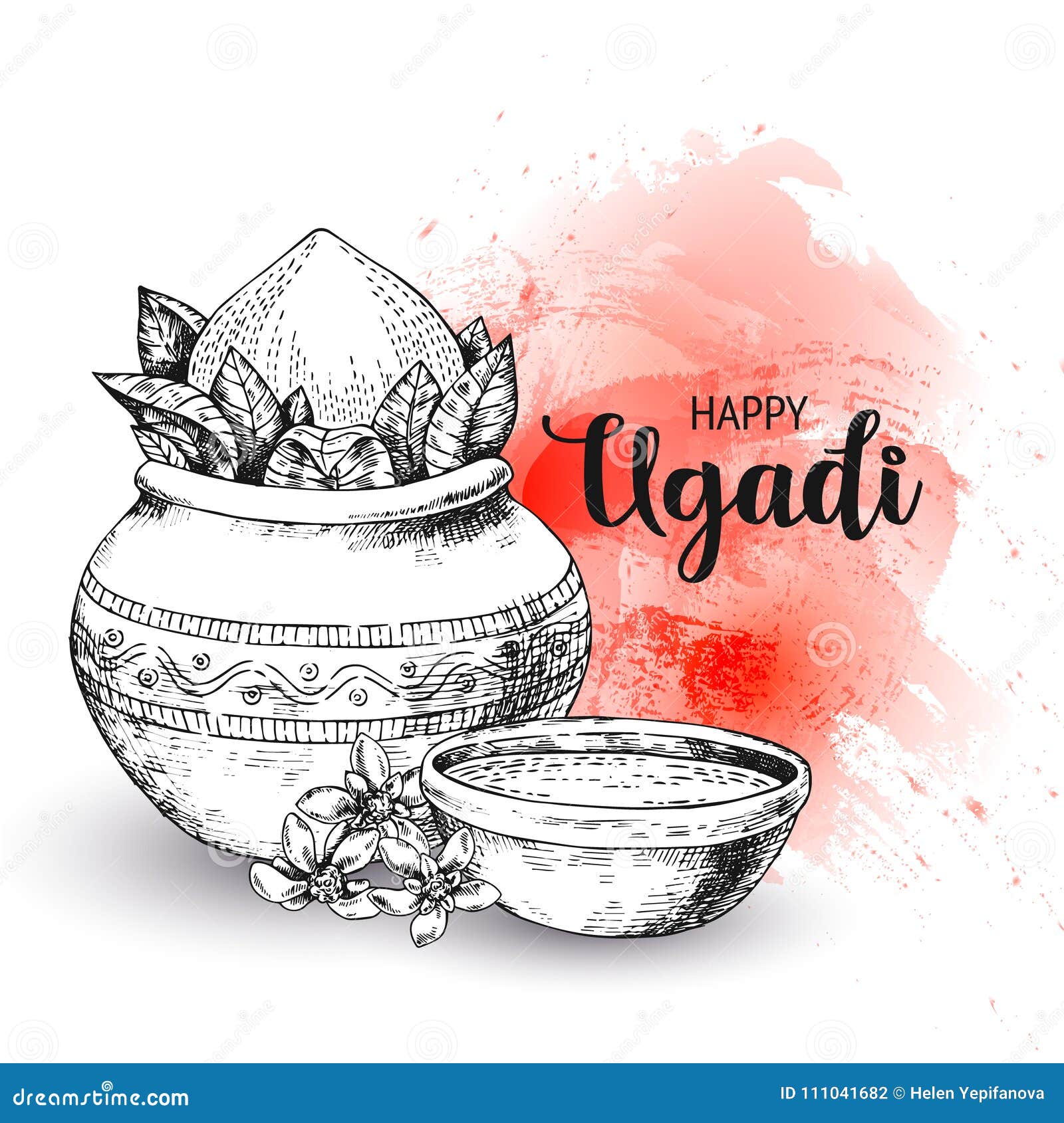 Happy Ugadi. Template Greeting Card for Holiday. Sketch Style. Watercolor Background, Backdrop, Wallpaper Stock Vector - Illustration of kalash, blessings: 111041682 Happy Ugadi. Template Greeting Card for Holiday. Sketch Style. Watercolor Background, Backdrop, Wallpaper Stock Vector - Illustration of kalash, blessings: 111041682