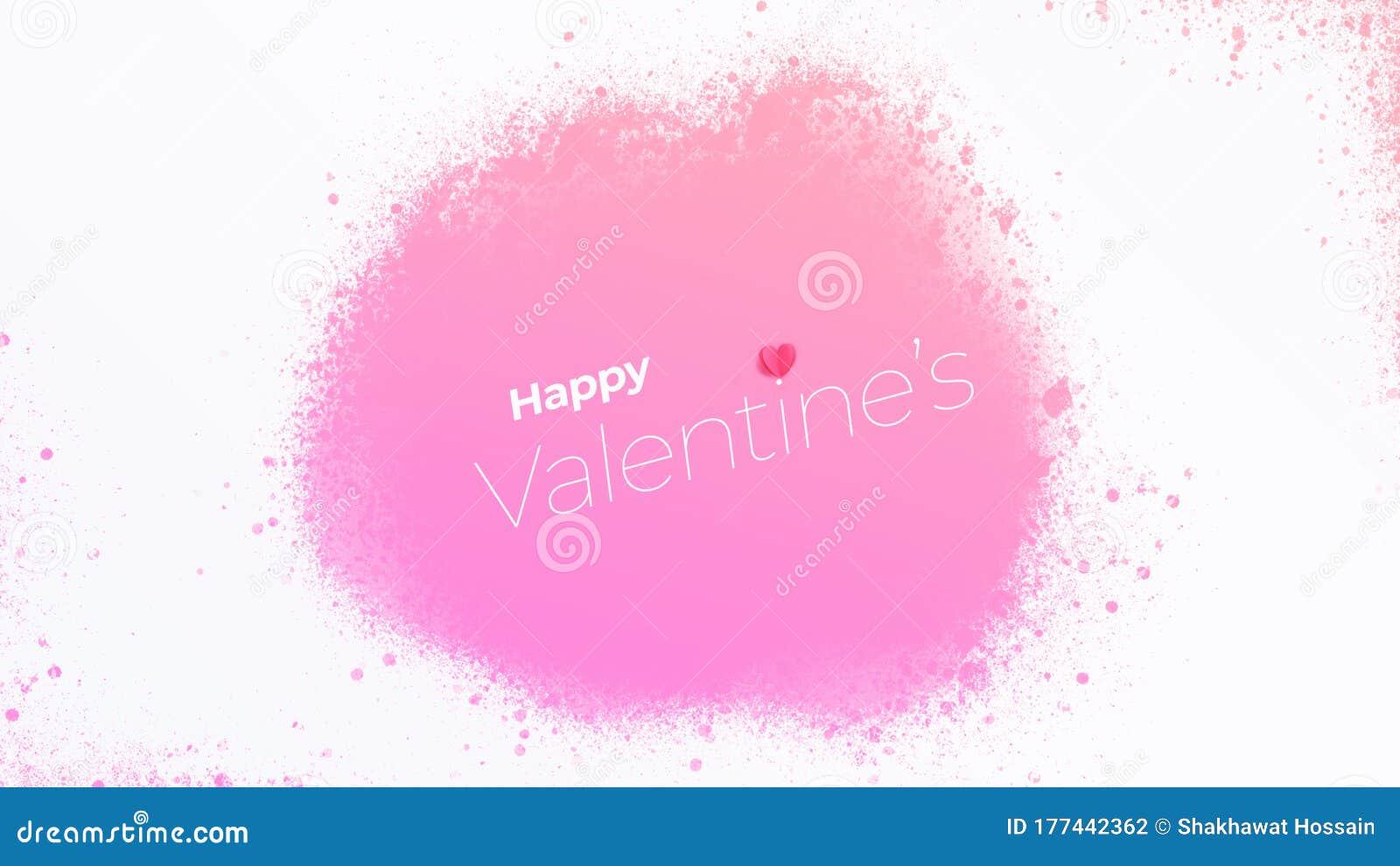 happy valentine massage on a spray pink background