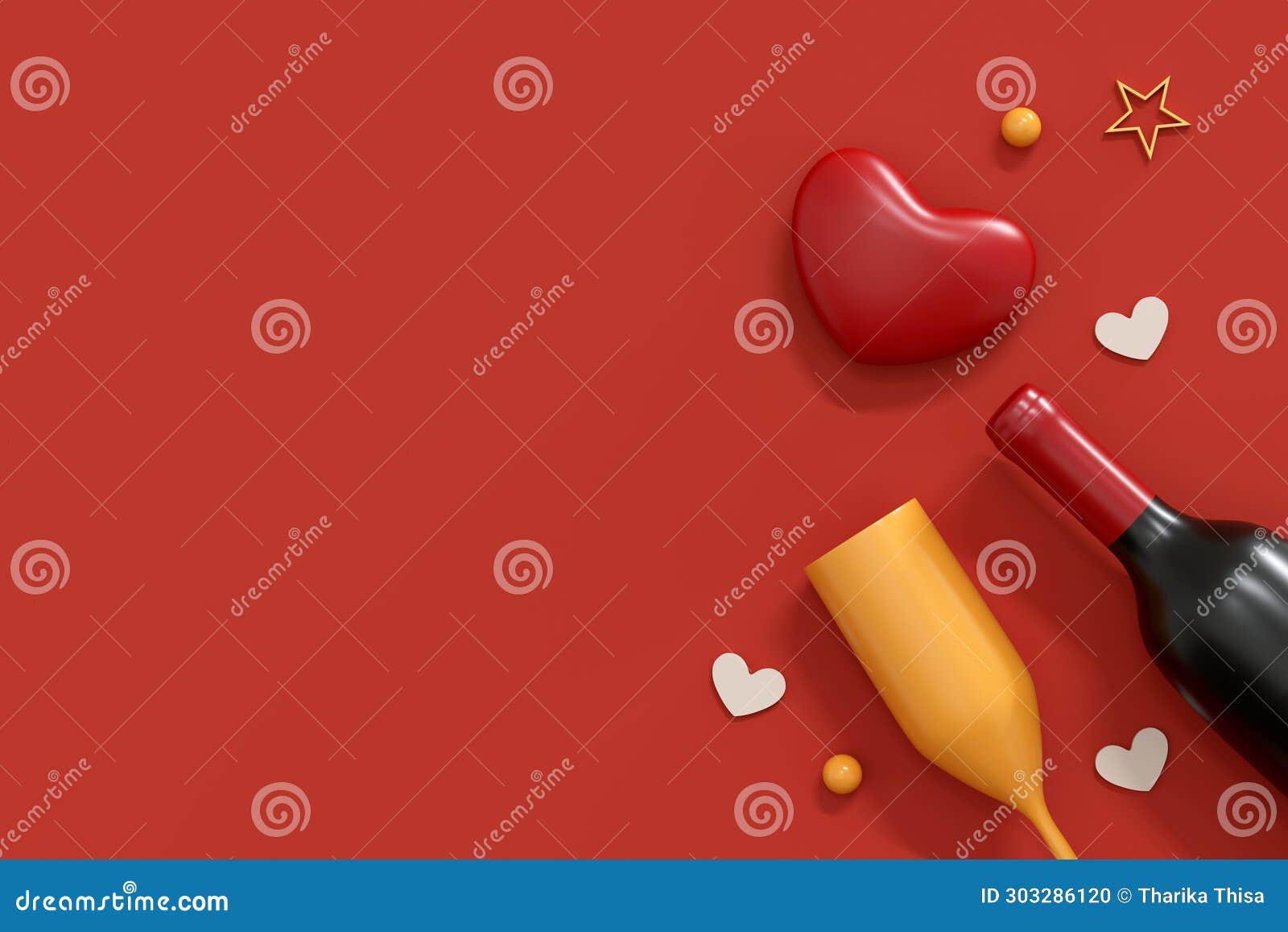 happy valentine's day background 3d 