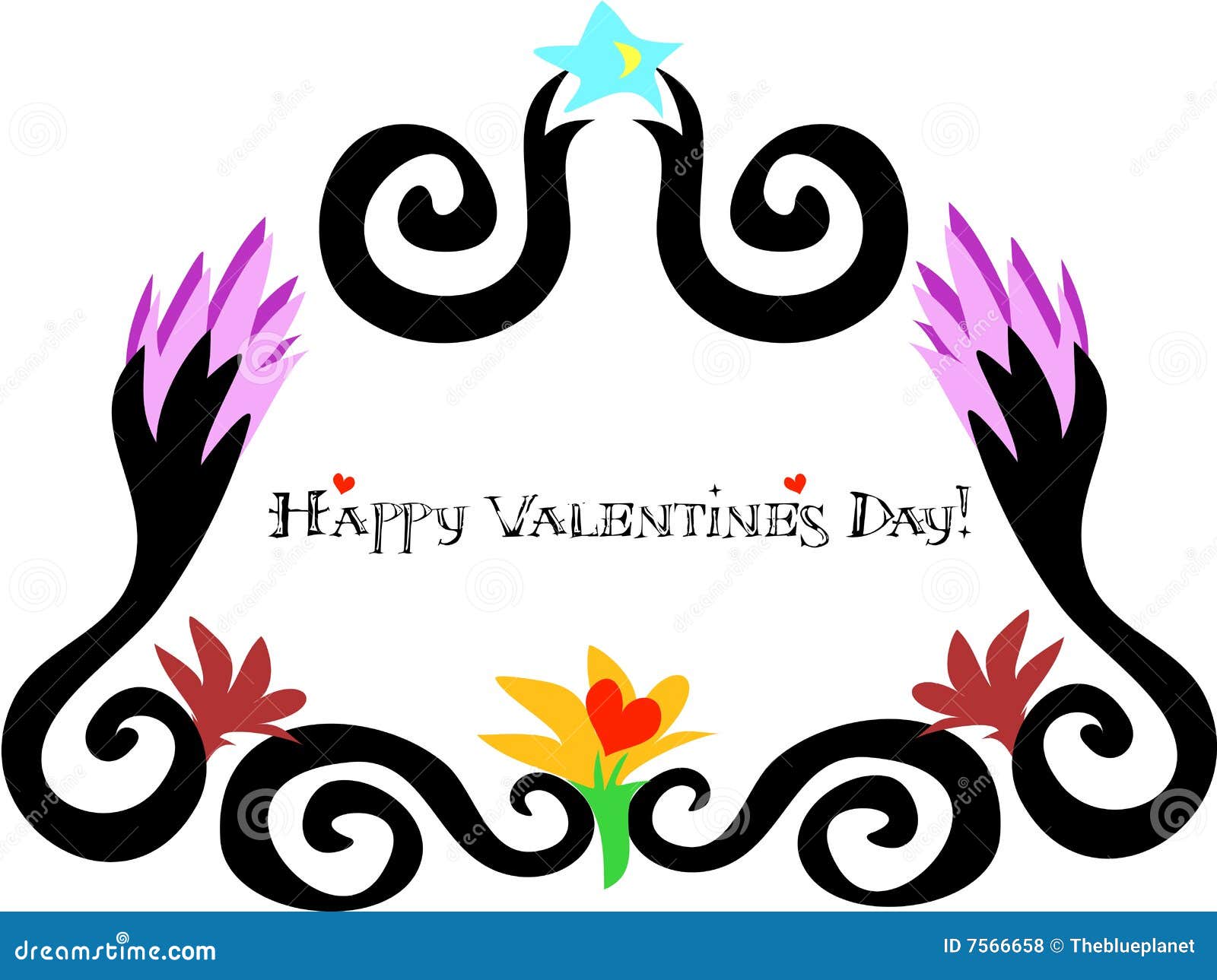 Happy Valentine S Day Framed Greeting Stock Vector Illustration of