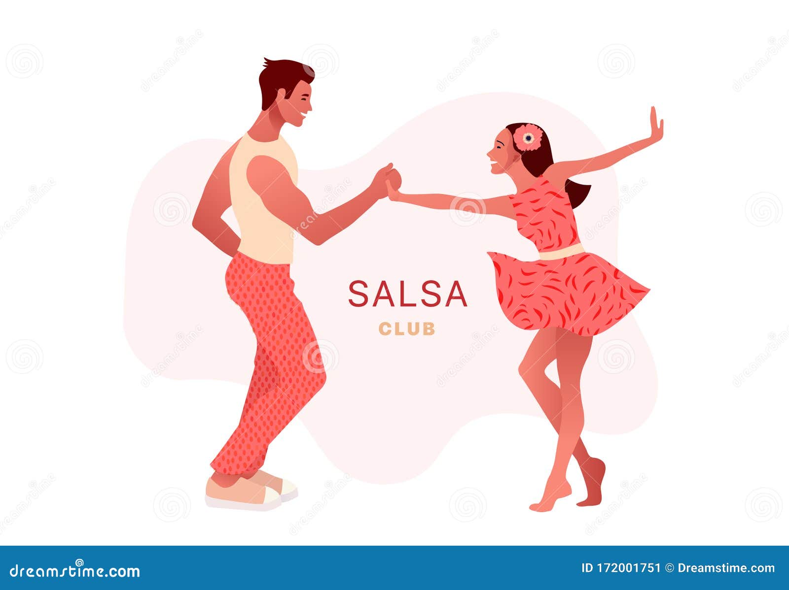 Salsa dance to latin music of couple people happy Vector Image