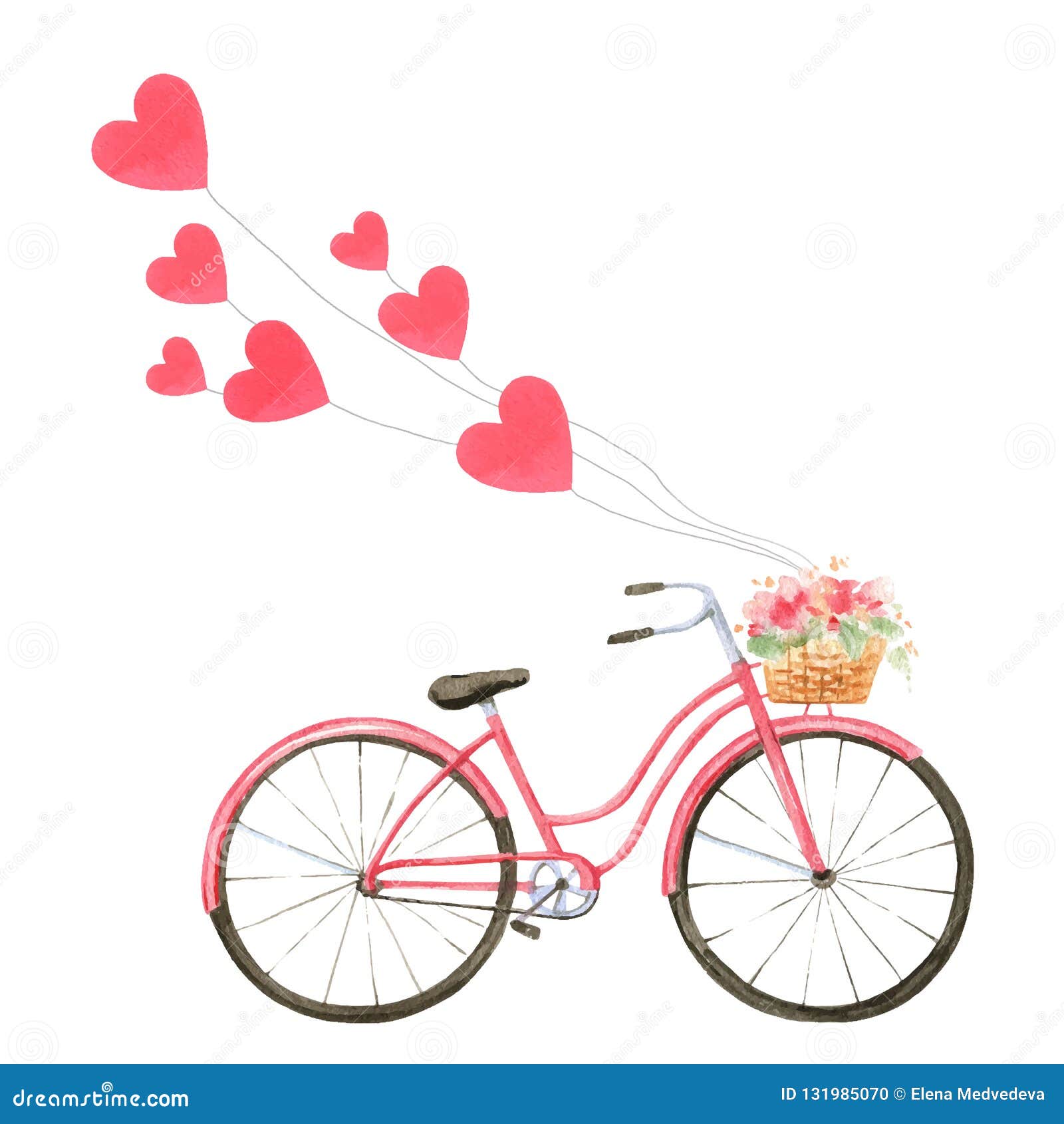 Happy Valentine`s Day Watercolor Vector Illustration. Stock Vector - Illustration Of February, Mothers: 131985070
