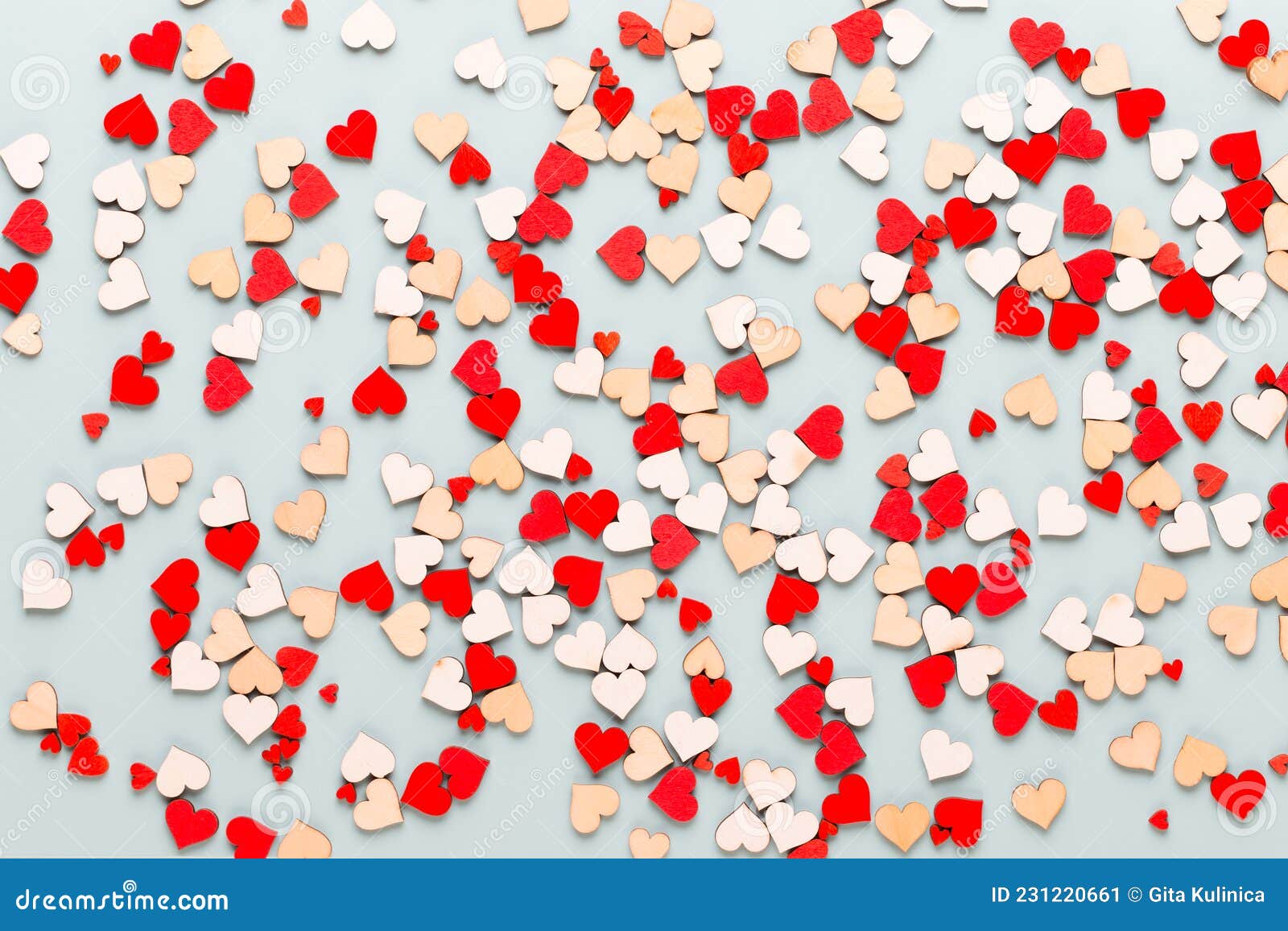 Happy Valentines Day Background. with Small Hearts on Pastel Background  Stock Illustration - Illustration of wood, rustic: 231220661