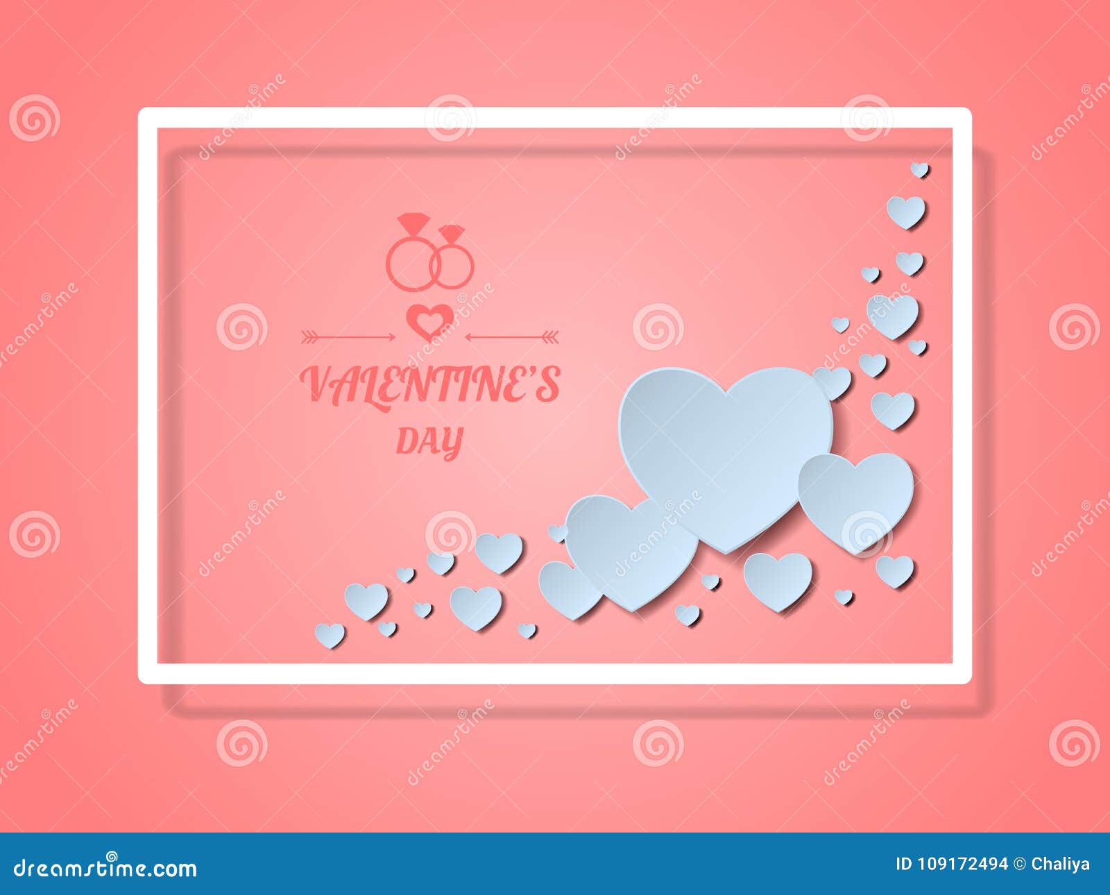 Happy Valentines Day Concept of Love. Paper Art Heart Shape in Square  Frame. Paper Art Design Stock Vector - Illustration of space, graphic:  109172494