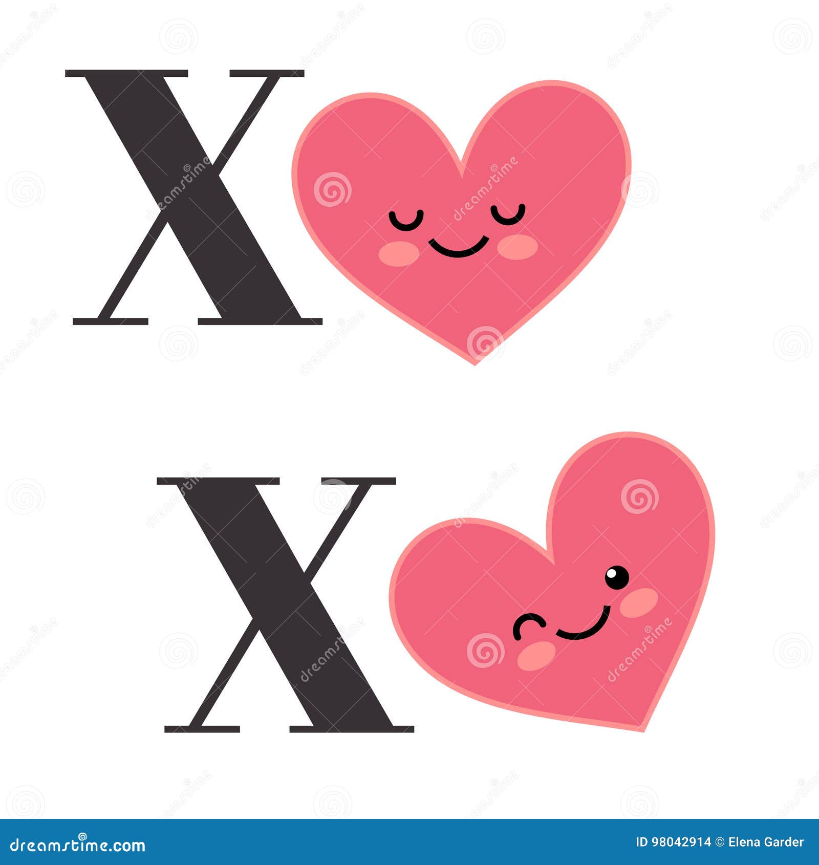 Happy Valentines Day Greating Card. Xo-Xo. Stock Vector ...