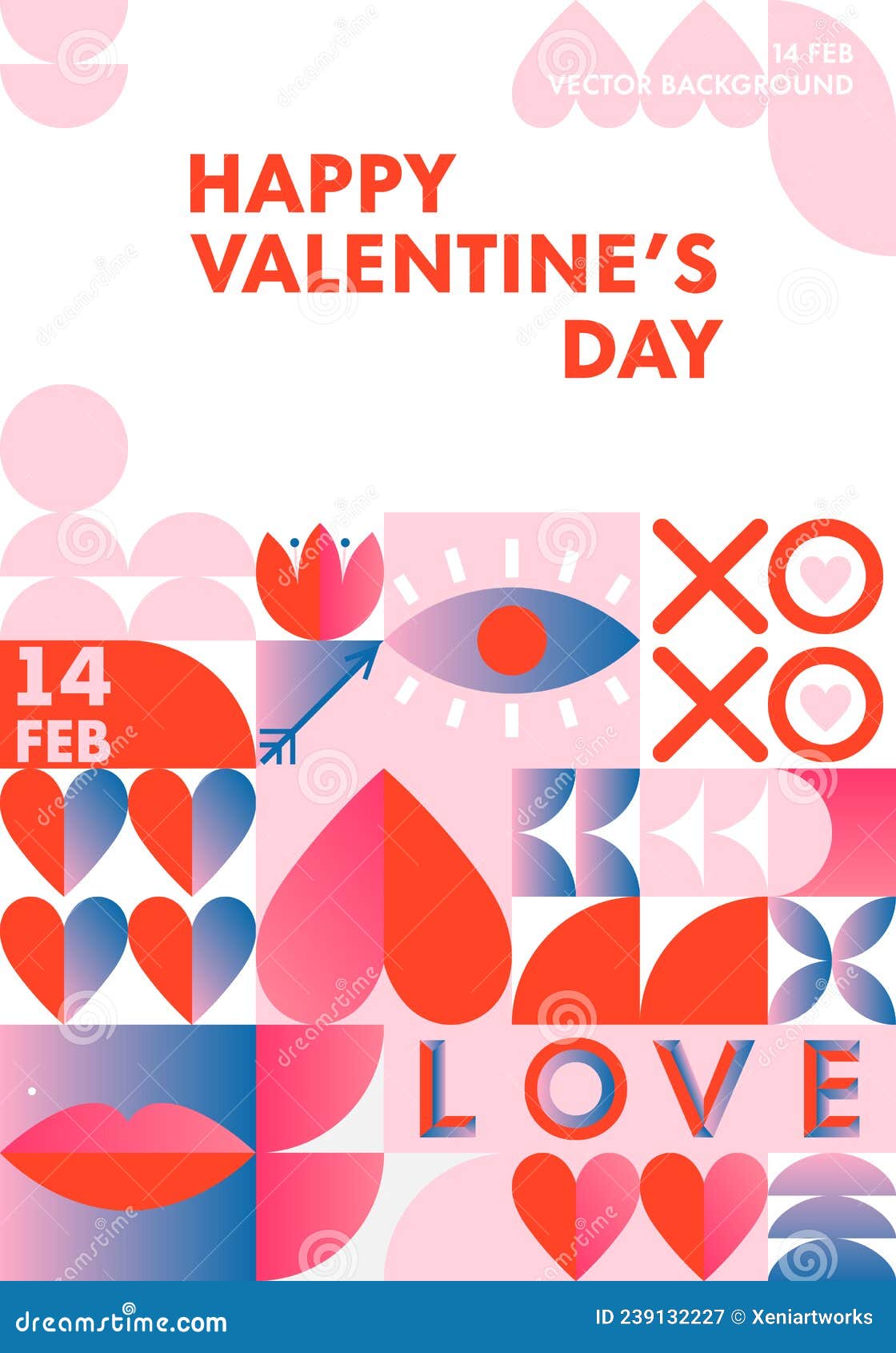 happy valentines day greeting banner template