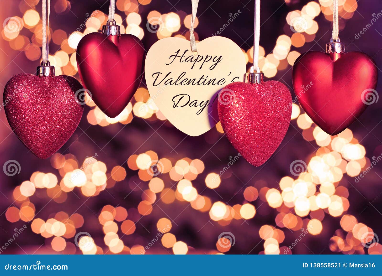 happy valentines day greeting card. beautiful red hearts