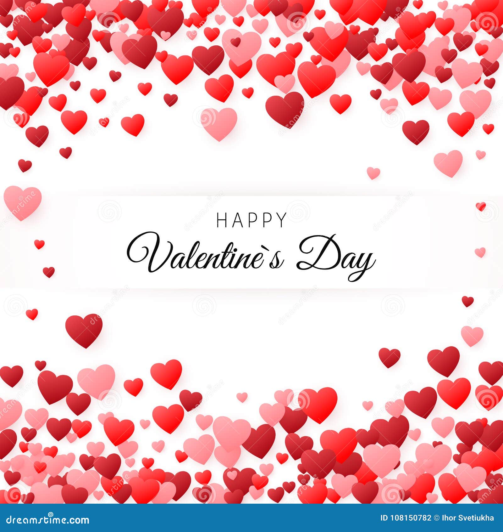 happy valentines day greeting card. greeting card cover template. background filled with hearts with place for inscription. 