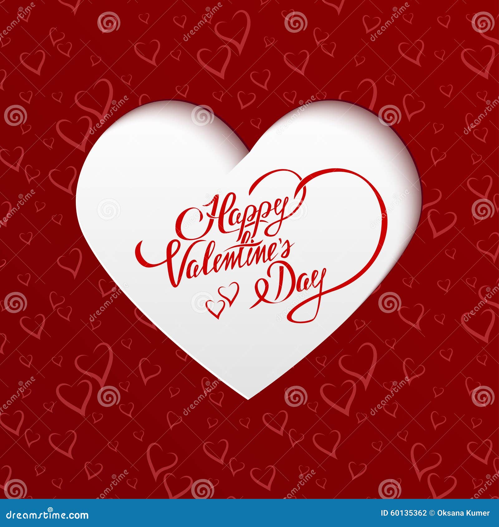 Happy Valentines Day Greeting Card Stock Vector - Illustration of note ...