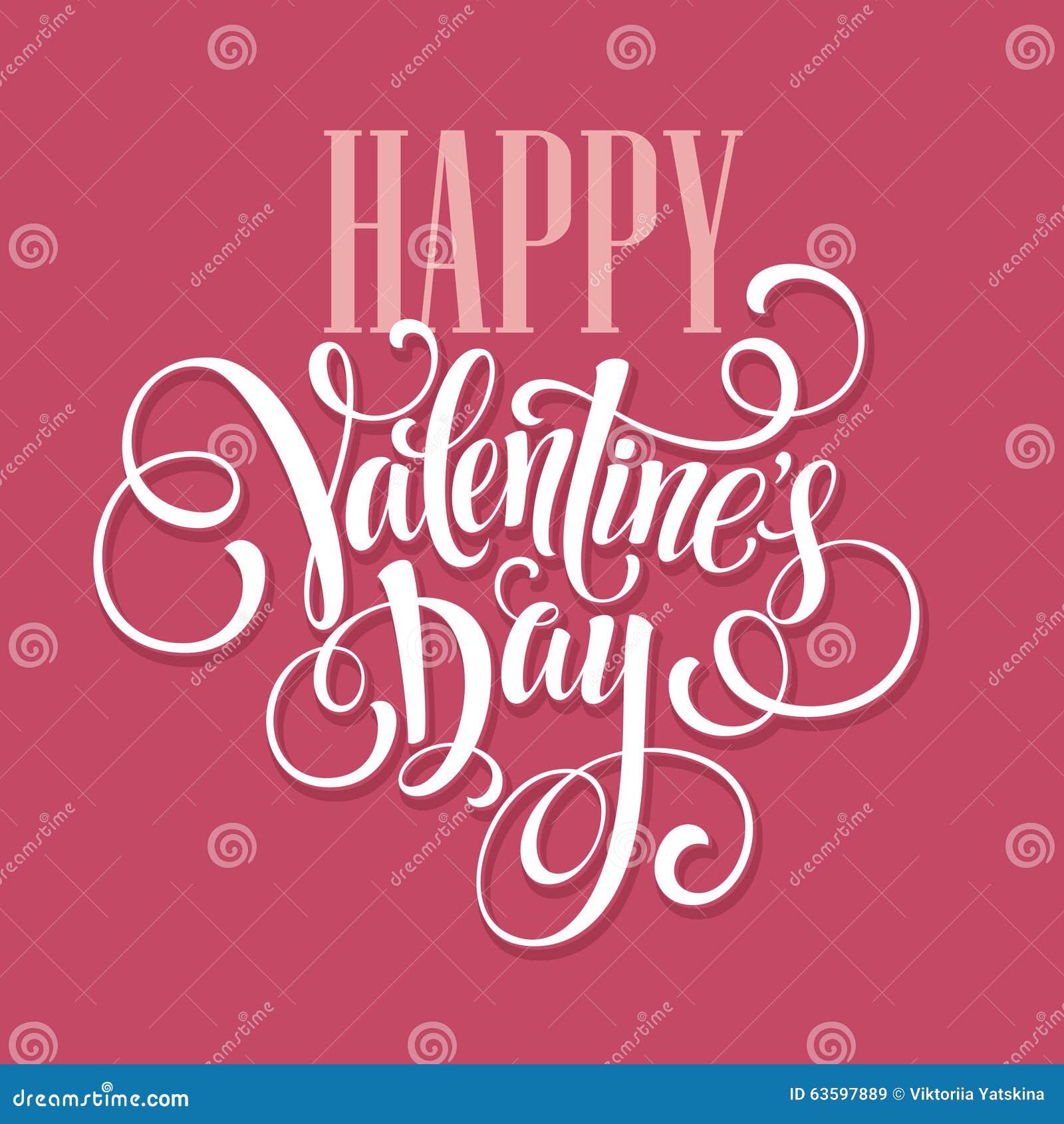 Happy Valentines Day Hand Drawing Lettering Design Stock Vector - Image: 635978891300 x 1390