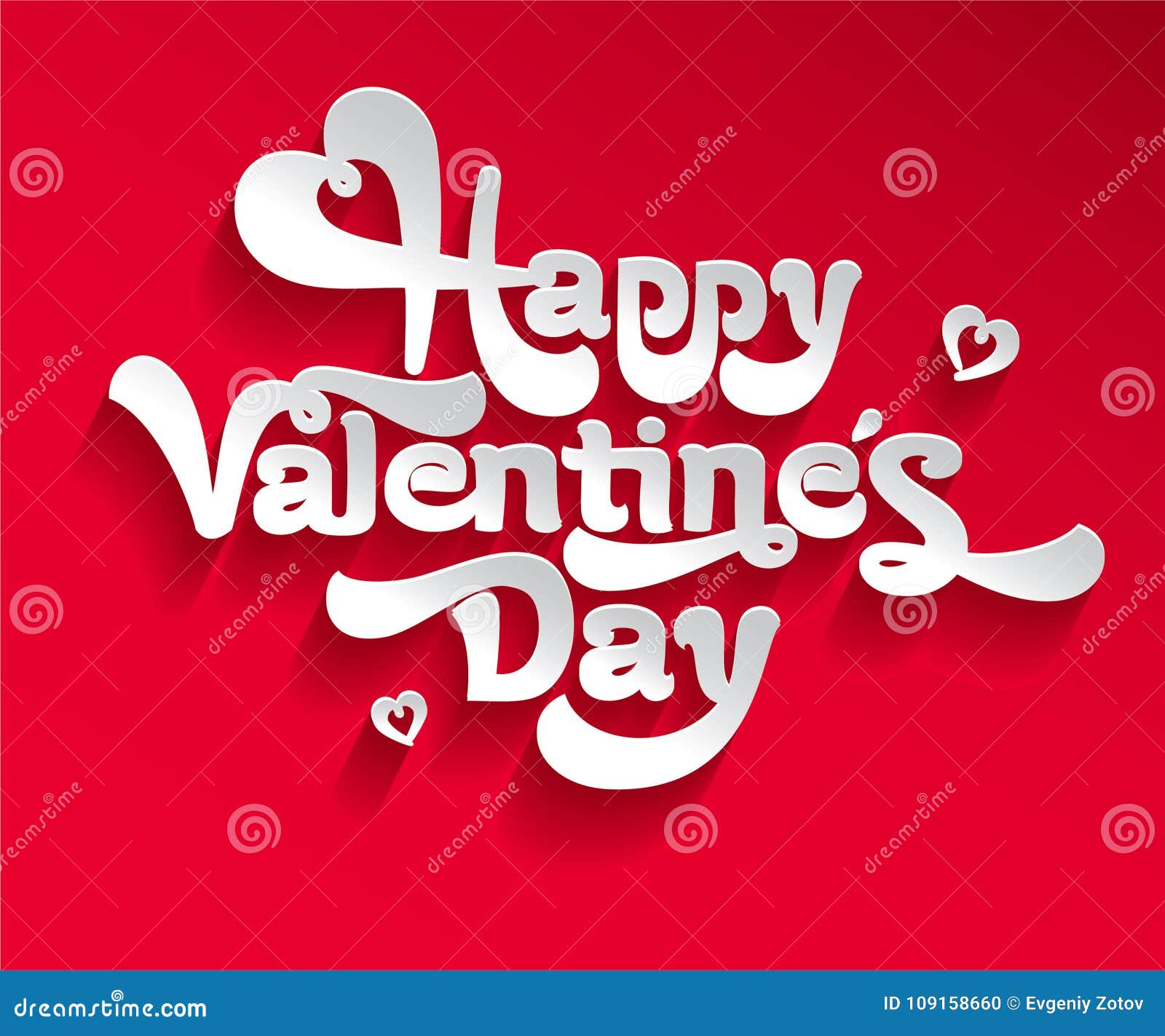 Happy Valentines Day Hand Drawing Vector Lettering Design. Stock ...