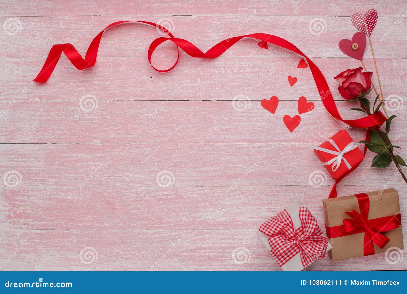 Happy Valentines Day Love Celebration in a Rustic Style Isolated. Stock ...