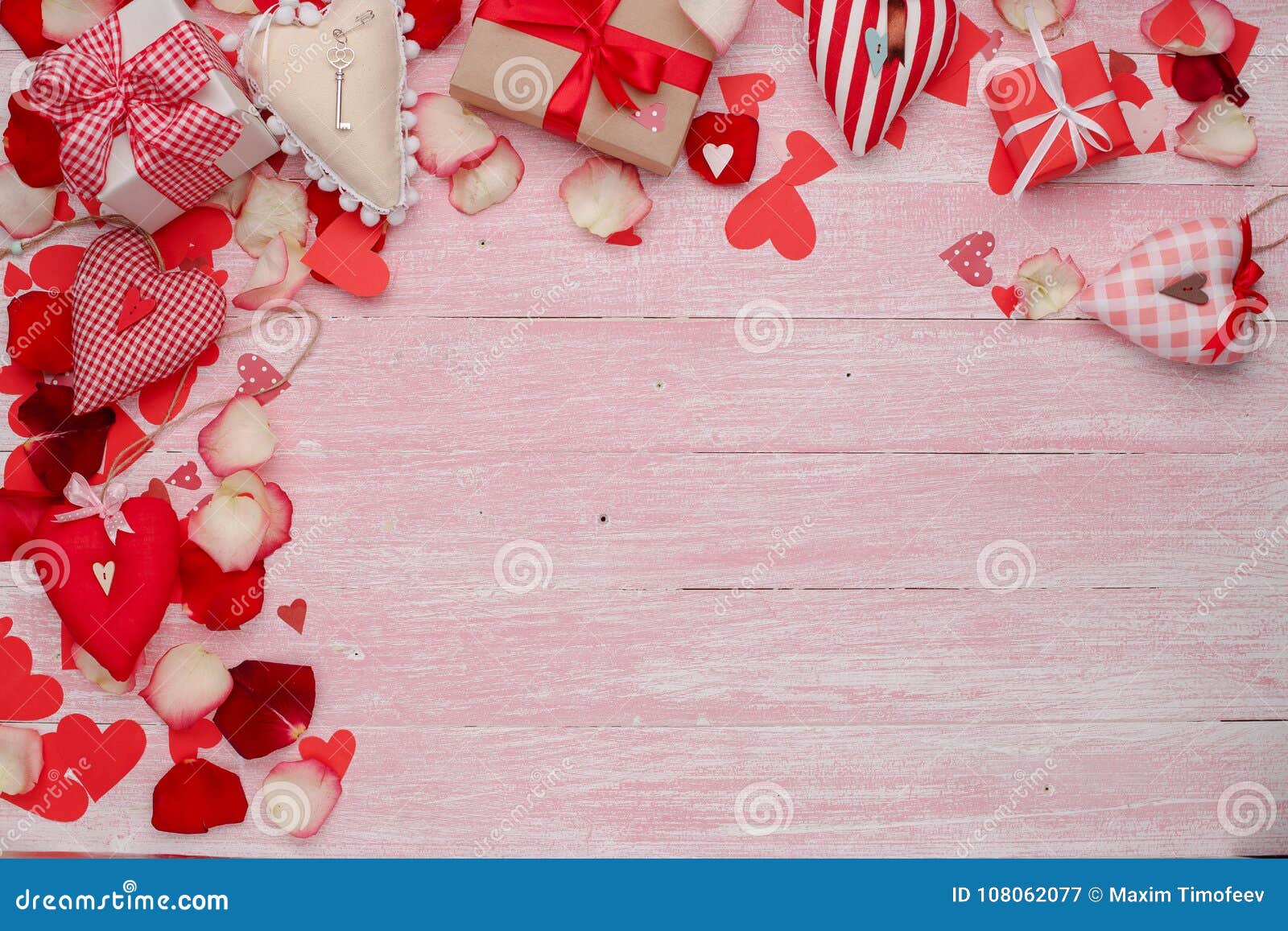Happy Valentines Day Love Celebration in a Rustic Style Isolated. Stock ...