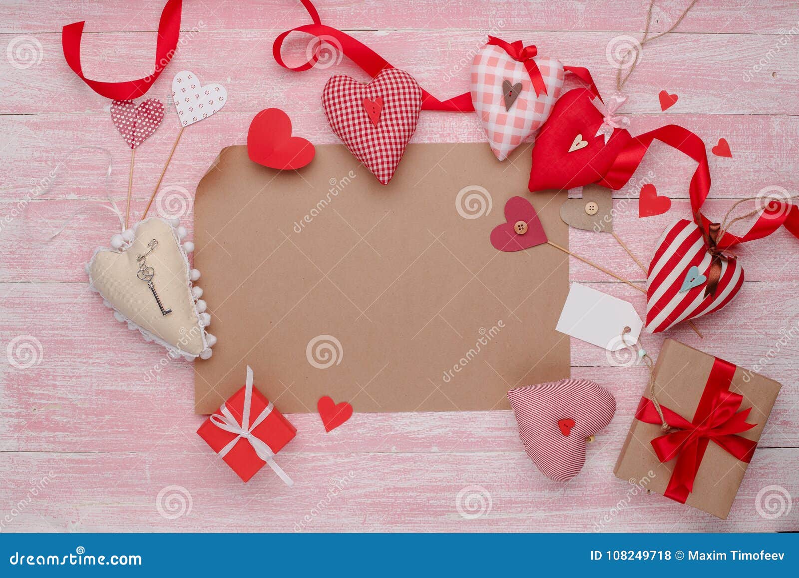 Happy Valentines Day Love Celebration in a Rustic Style . Stock Photo ...