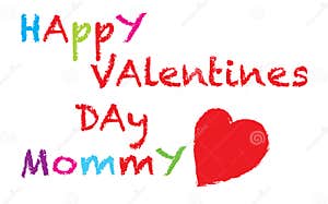 Happy Valentines Day Mommy Stock Illustration Illustration Of Hand 29016030