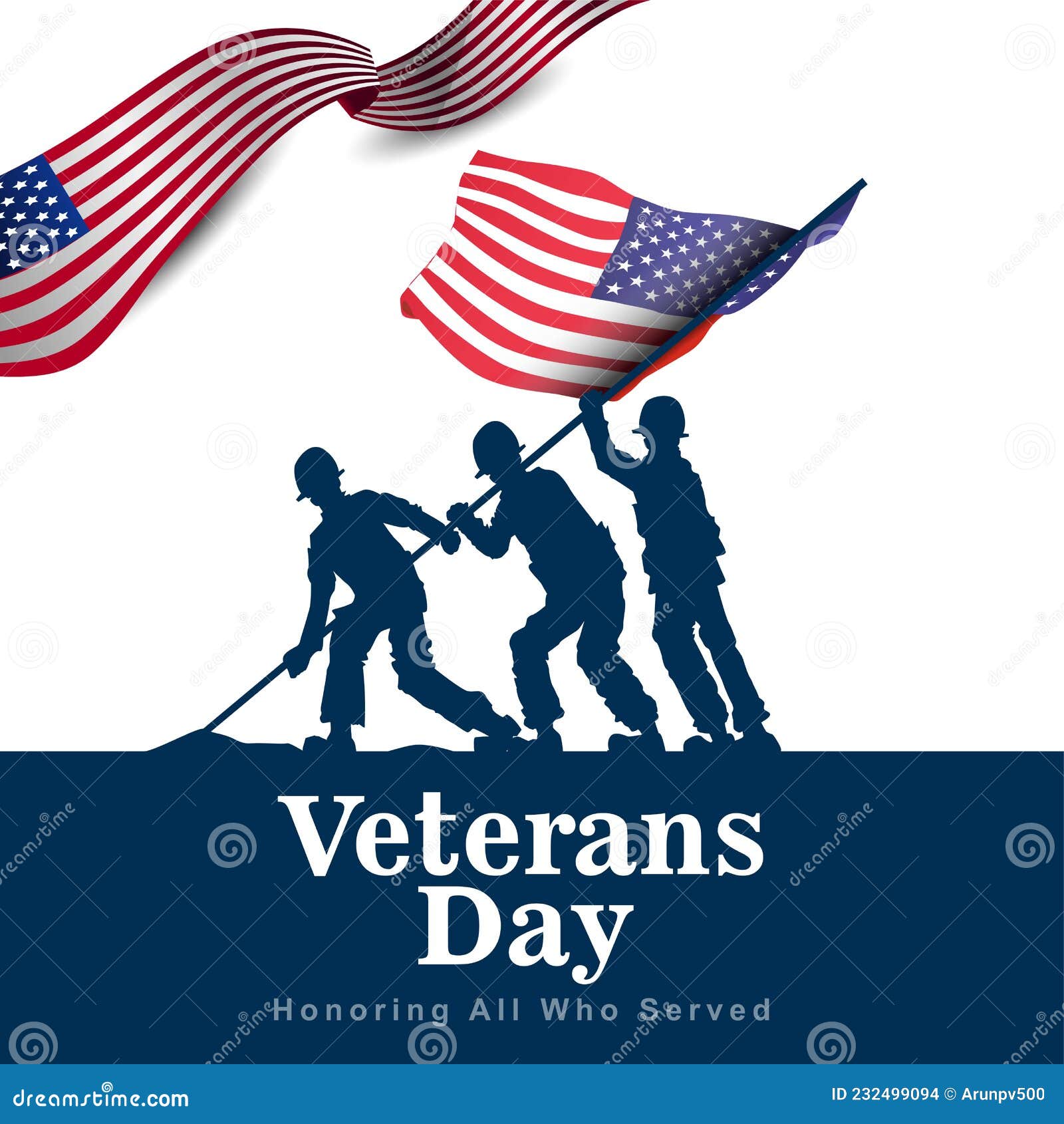 USA Veterans Day Poster. Vector Illustration. - Stock