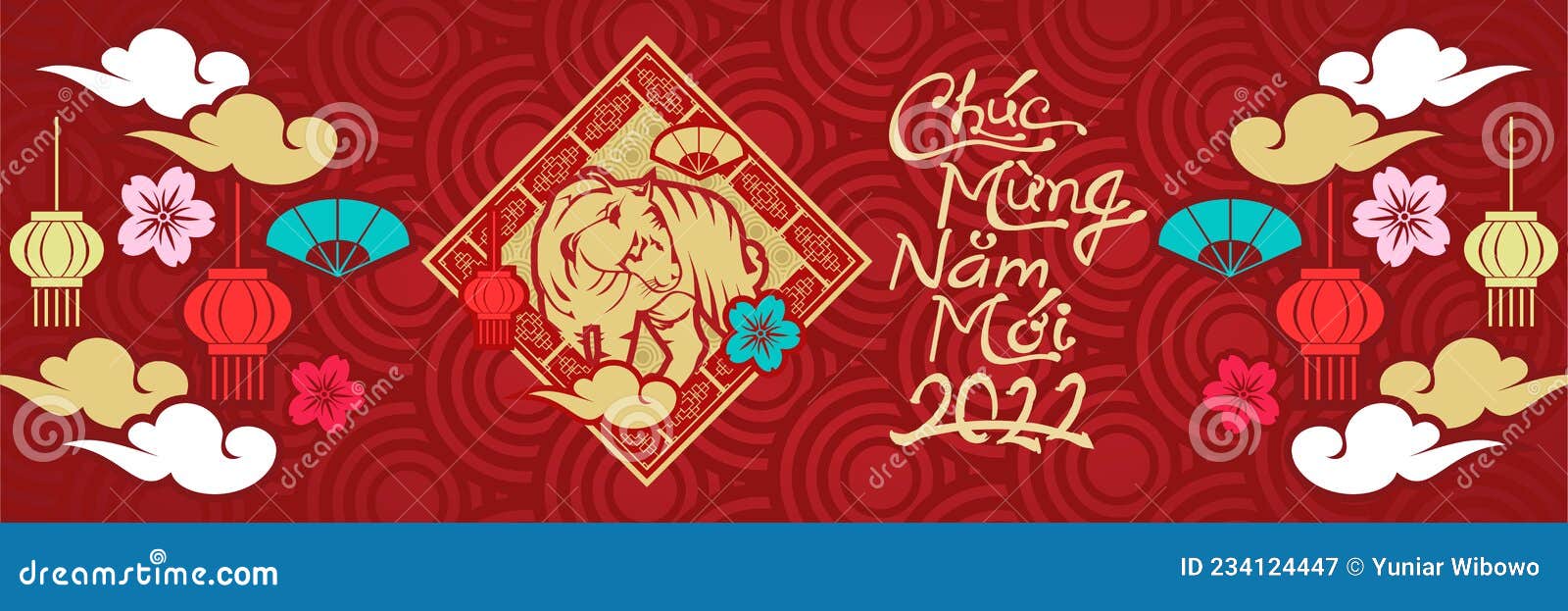 Happy Vietnamese New Year Tet or Táº¿t Day 2022 Year of the Tiger ... - \