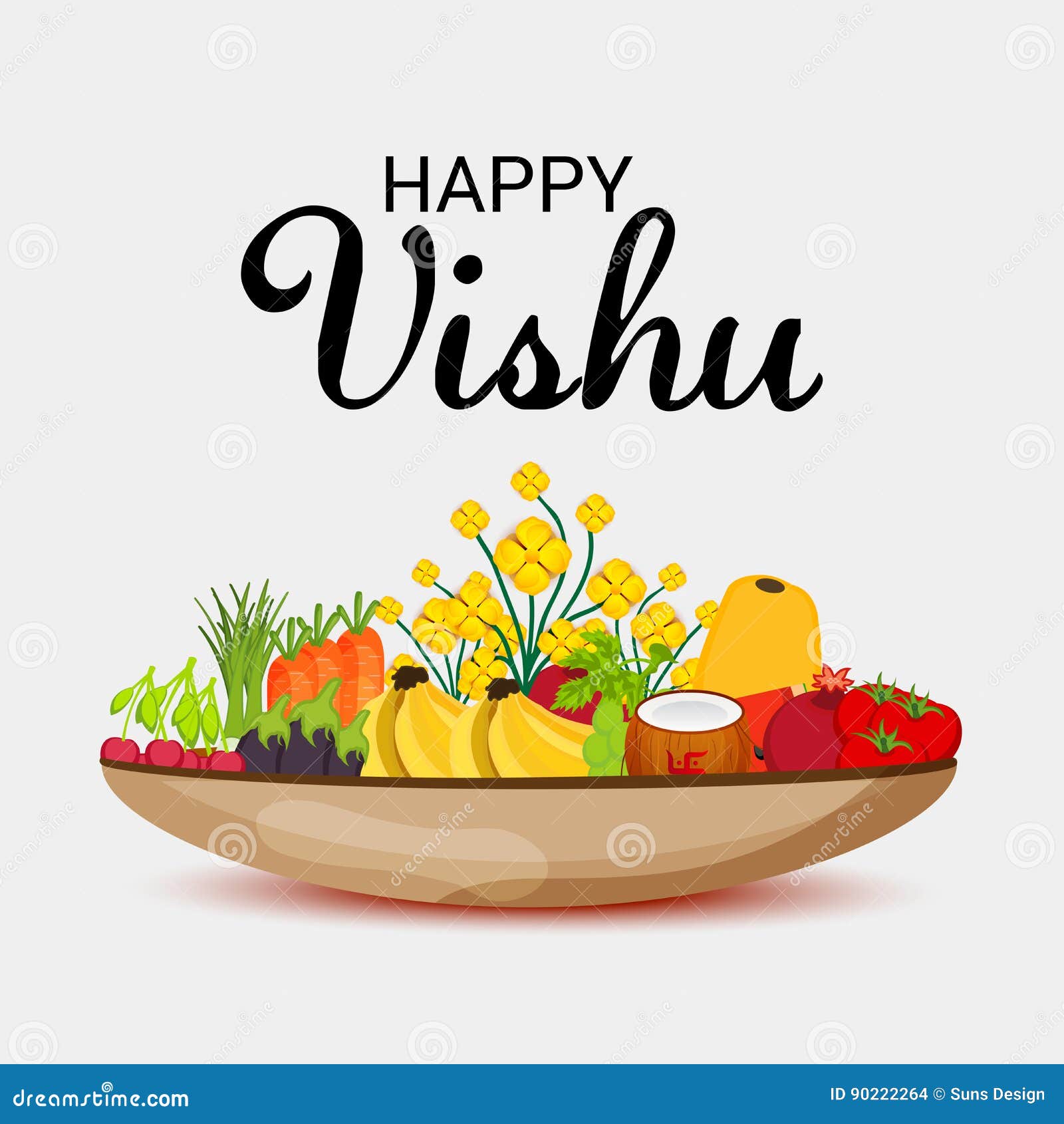 Happy Vishu. stock illustration. Illustration of peacock - 90222264