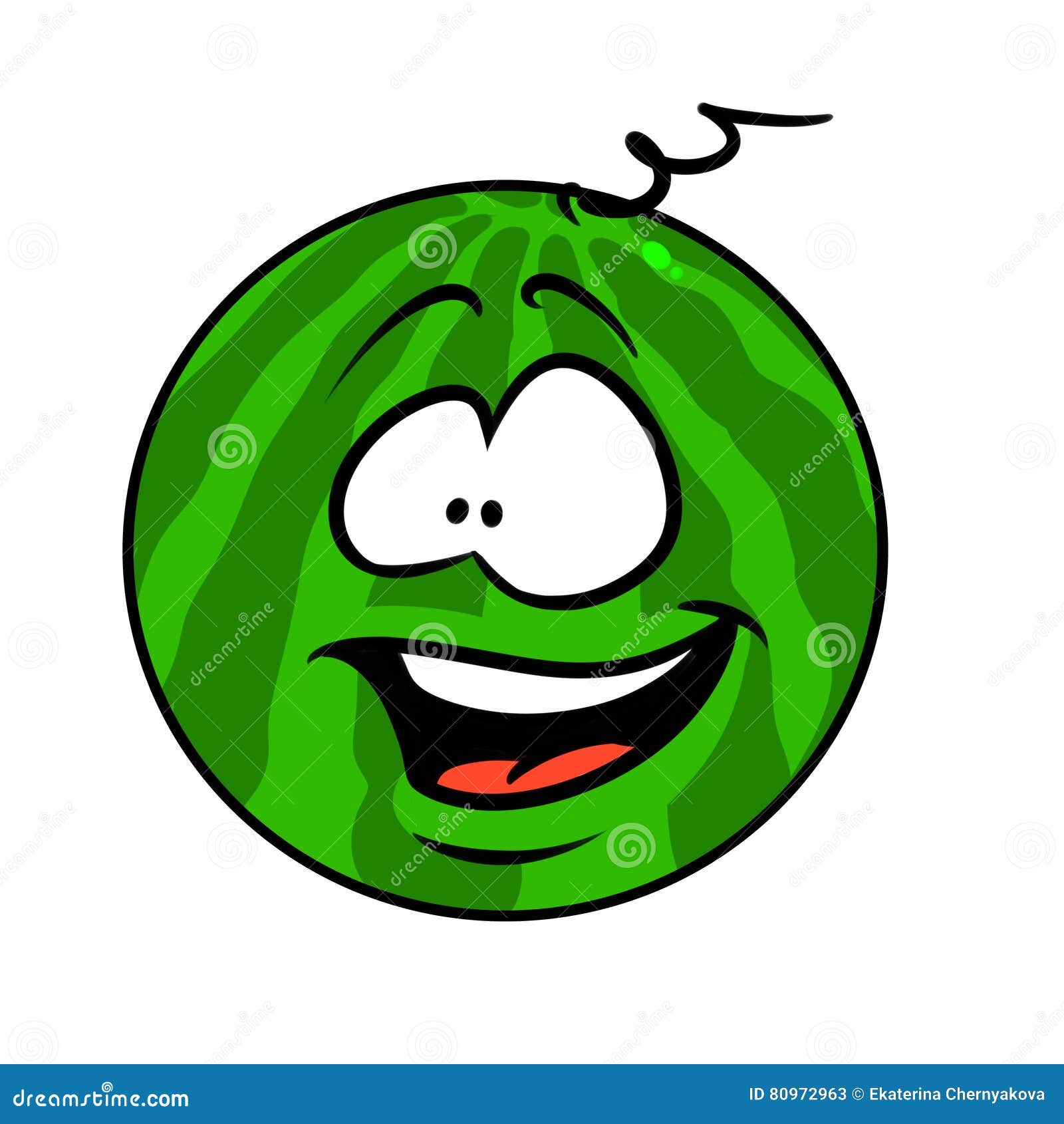 Happy watermelon cartoon stock illustration. Illustration of funny