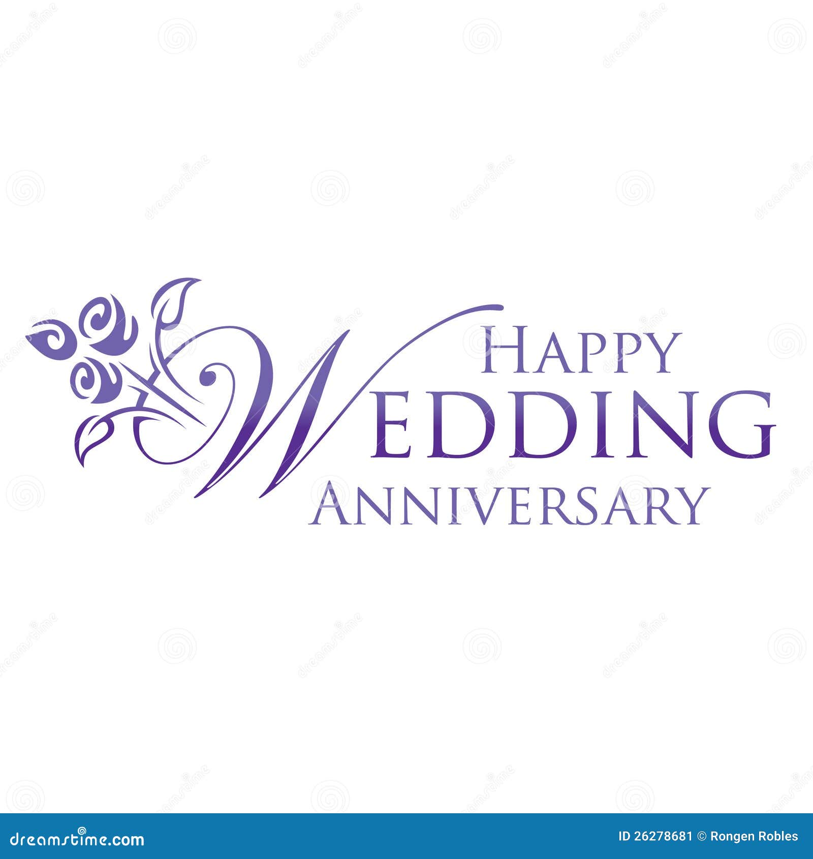 Happy Wedding Anniversary Stock Illustration Illustration Of