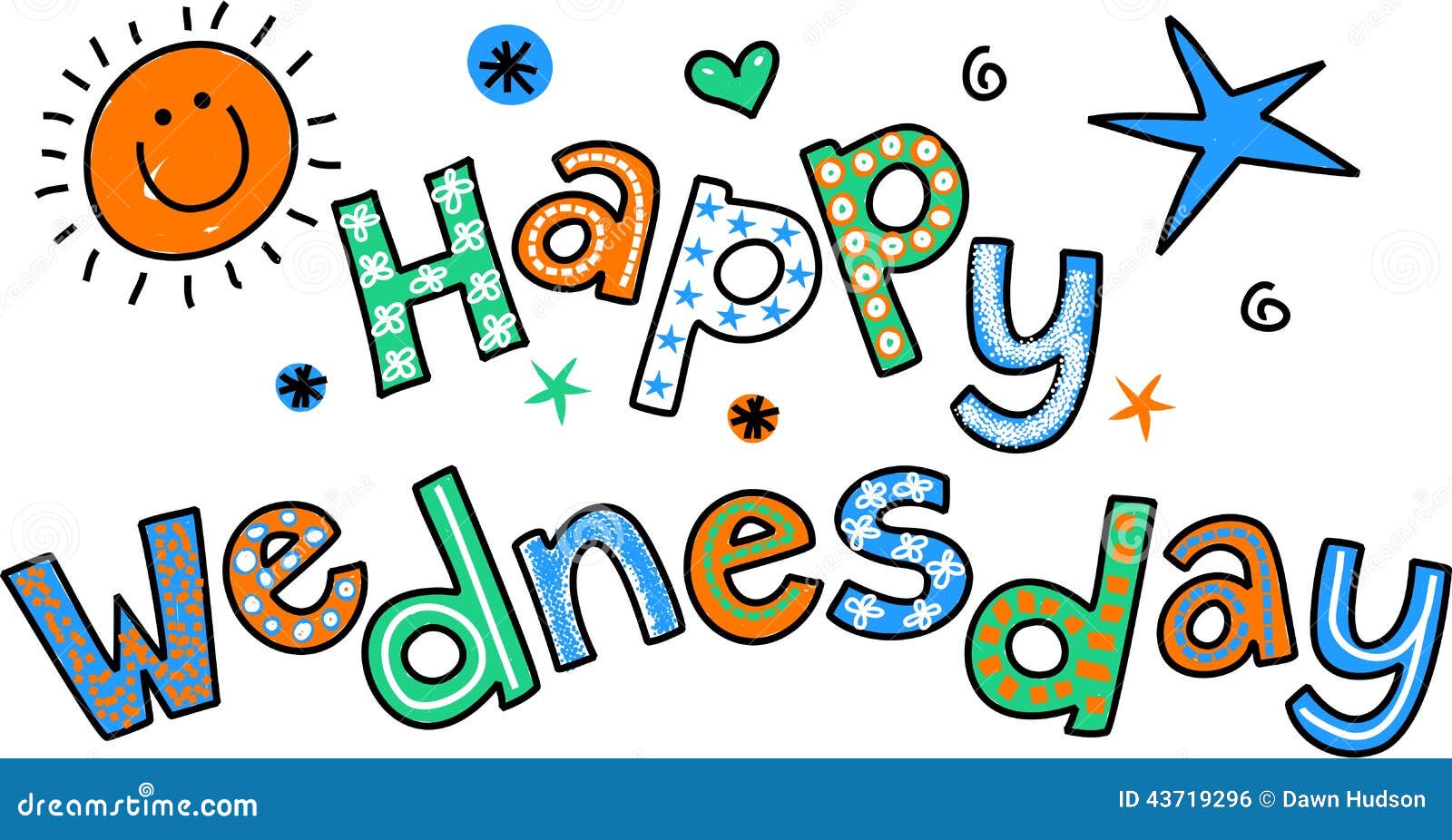 Happy Wednesday Cartoon Text Clipart