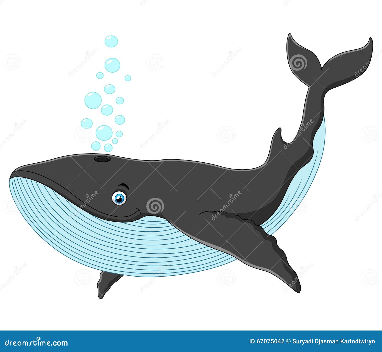 Happy whale cartoon stock vector. Illustration of element - 67075042