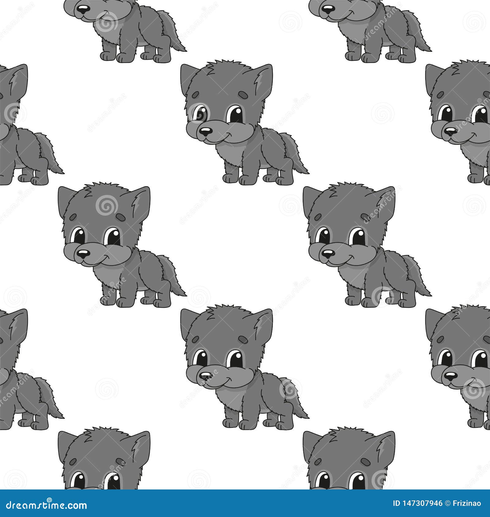 Happy Wolf. Colored Seamless Pattern with Cute Cartoon Character. Simple Flat Vector Illustration Isolated on White Background. Stock Vector - Illustration of baby, drawing: 147307946 Happy Wolf. Colored Seamless Pattern with Cute Cartoon Character. Simple Flat Vector Illustration Isolated on White Background. Stock Vector - Illustration of baby, drawing: 147307946