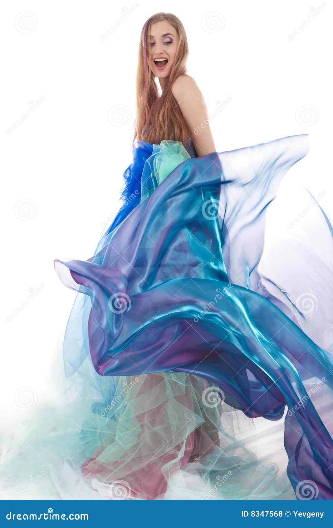 Happy woman stock photo. Image of dress, girl, hair, isolated - 8347568