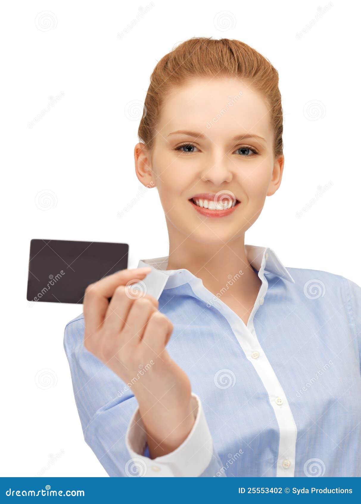 Happy Woman with Credit Card Stock Photo Image of nice, attractive