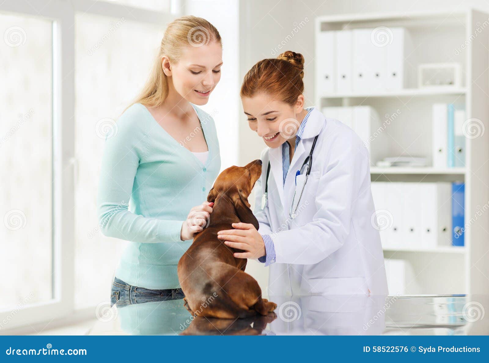 Happy Woman with Dog and Doctor at Vet Clinic Stock Photo - Image of exam, domestic: 58522576 Happy Woman with Dog and Doctor at Vet Clinic Stock Photo - Image of exam, domestic: 58522576