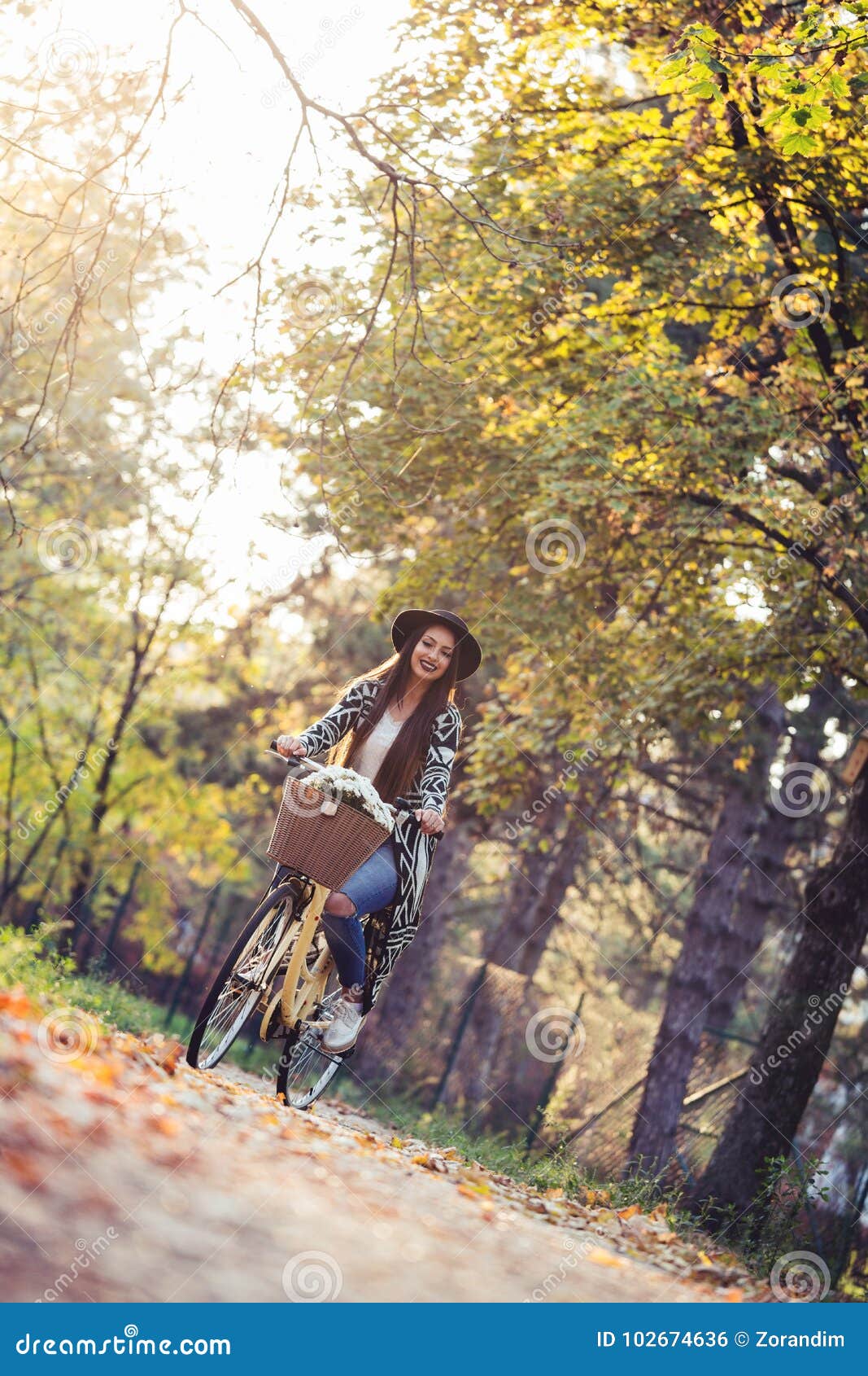 Free Happy Woman Riding Bicycle Stock Footage Video (100% 