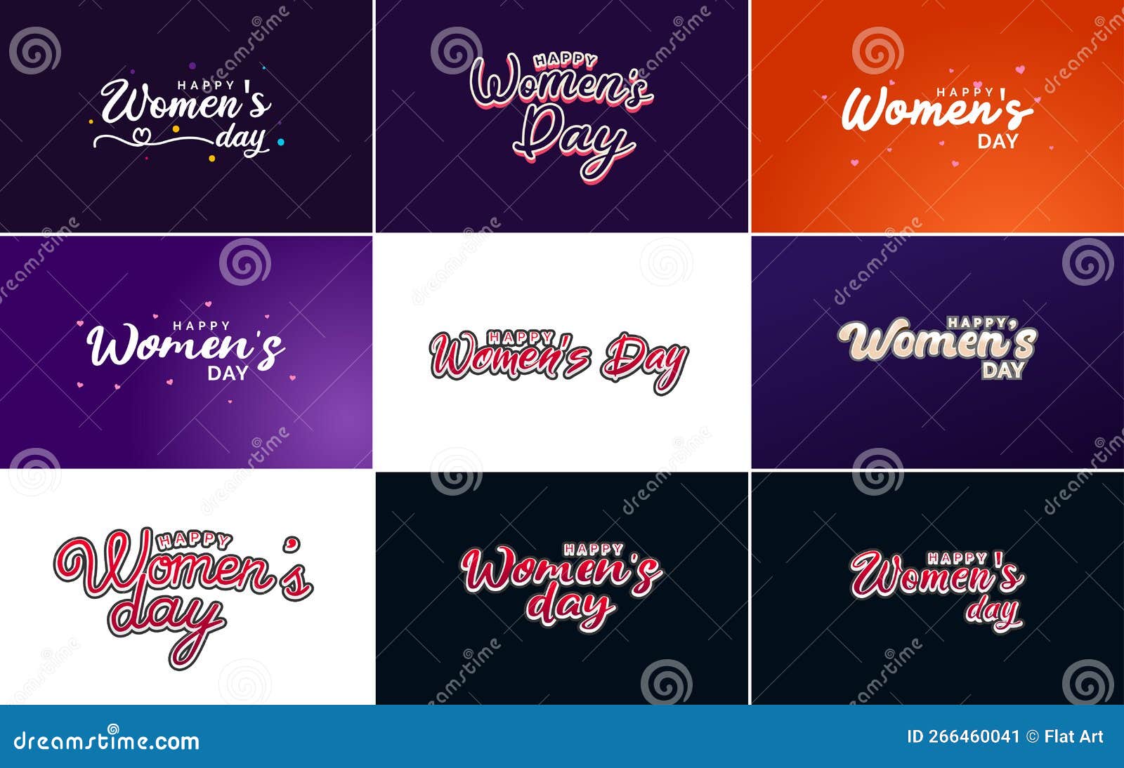 Happy Woman S Day Handwritten Lettering Set For Use In Greeting Or Invitation Cards Festive 8415