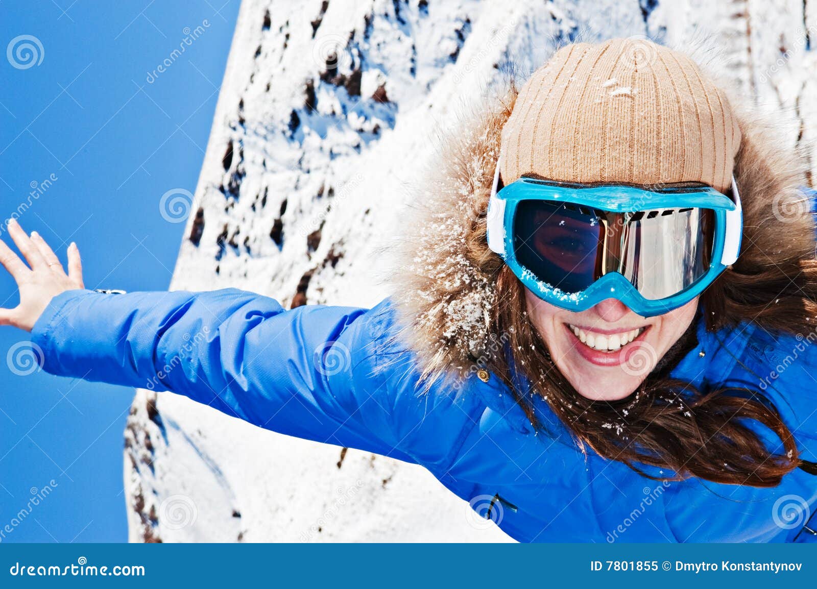 Happy Woman in Ski Sunglasses Stock Image Image of portrait