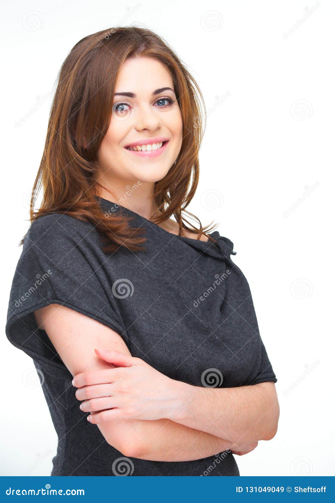 Casual Style Dressed Woman Portrait Stock Image - Image of casual ...