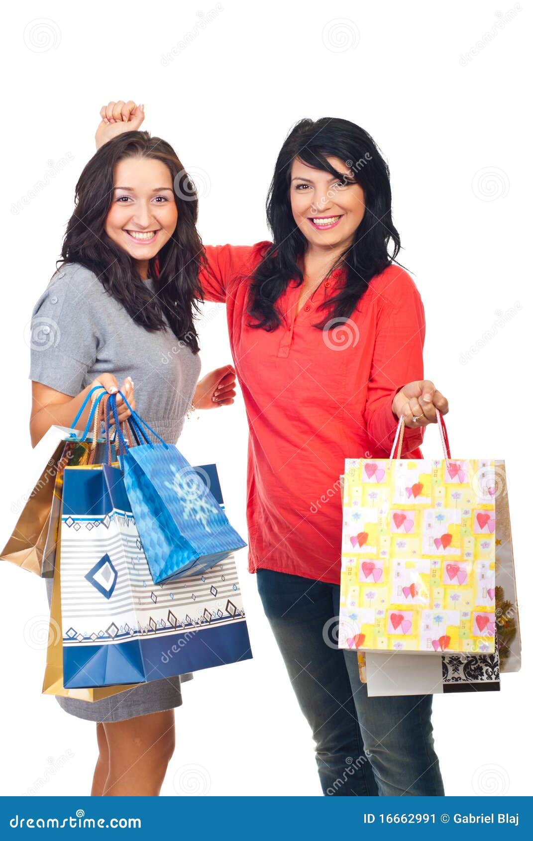 Happy Women Shoppers Cheering Stock Image - Image of ladies, paper ...