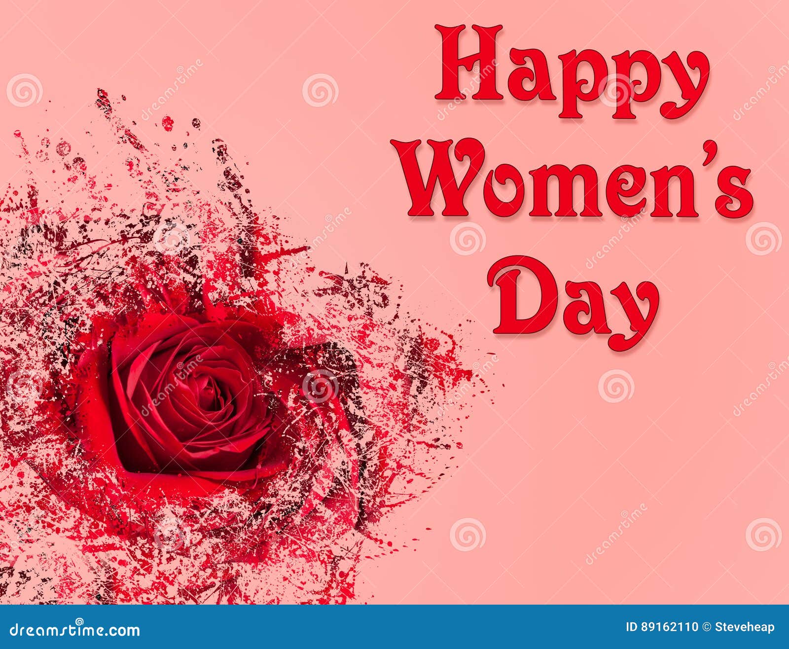 Happy Womens Day Background with Red Rose Stock Photo - Image of nature,  beautiful: 89162110