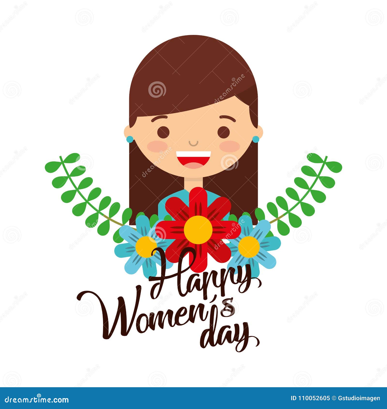 Happy Womens Day Design with Cute Stock Vector - Illustration of abstract,  holiday: 110052605