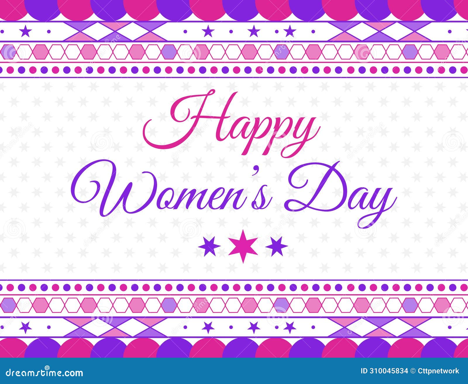 happy womens day wallpaper with colorful traditional border  and typography in the center. march 8 is celebrated as womens