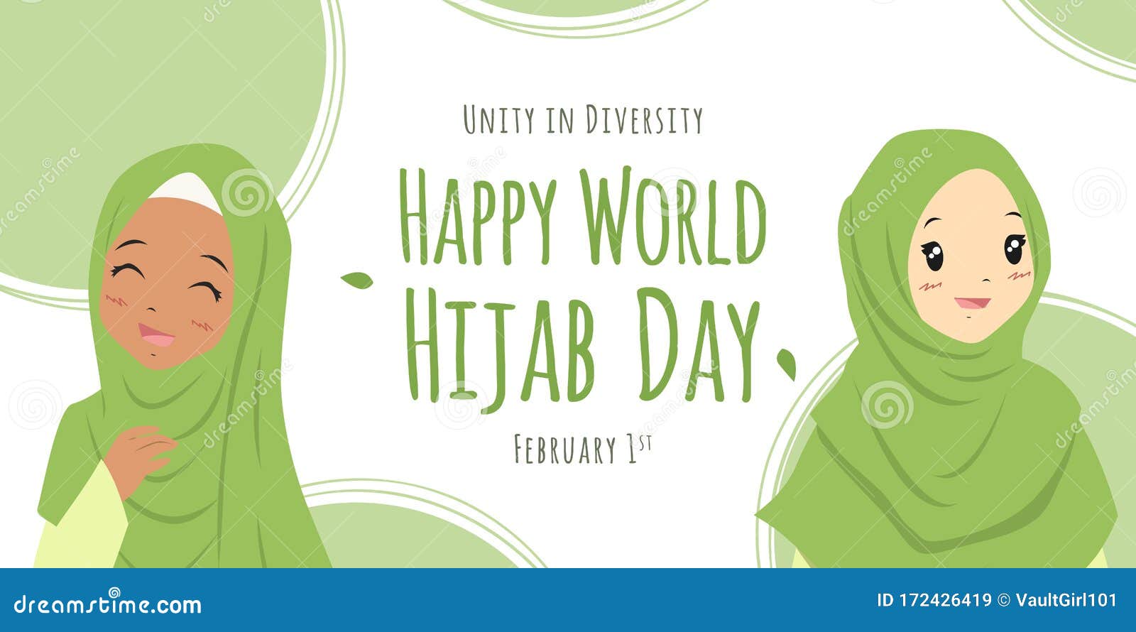 Happy World Hijab Day Banner Design Stock Vector Illustration of
