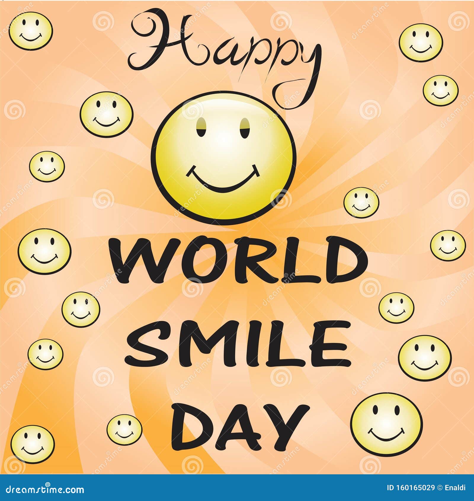 Happy World Smile Day Sign Vector Image Stock Vector Illustration of