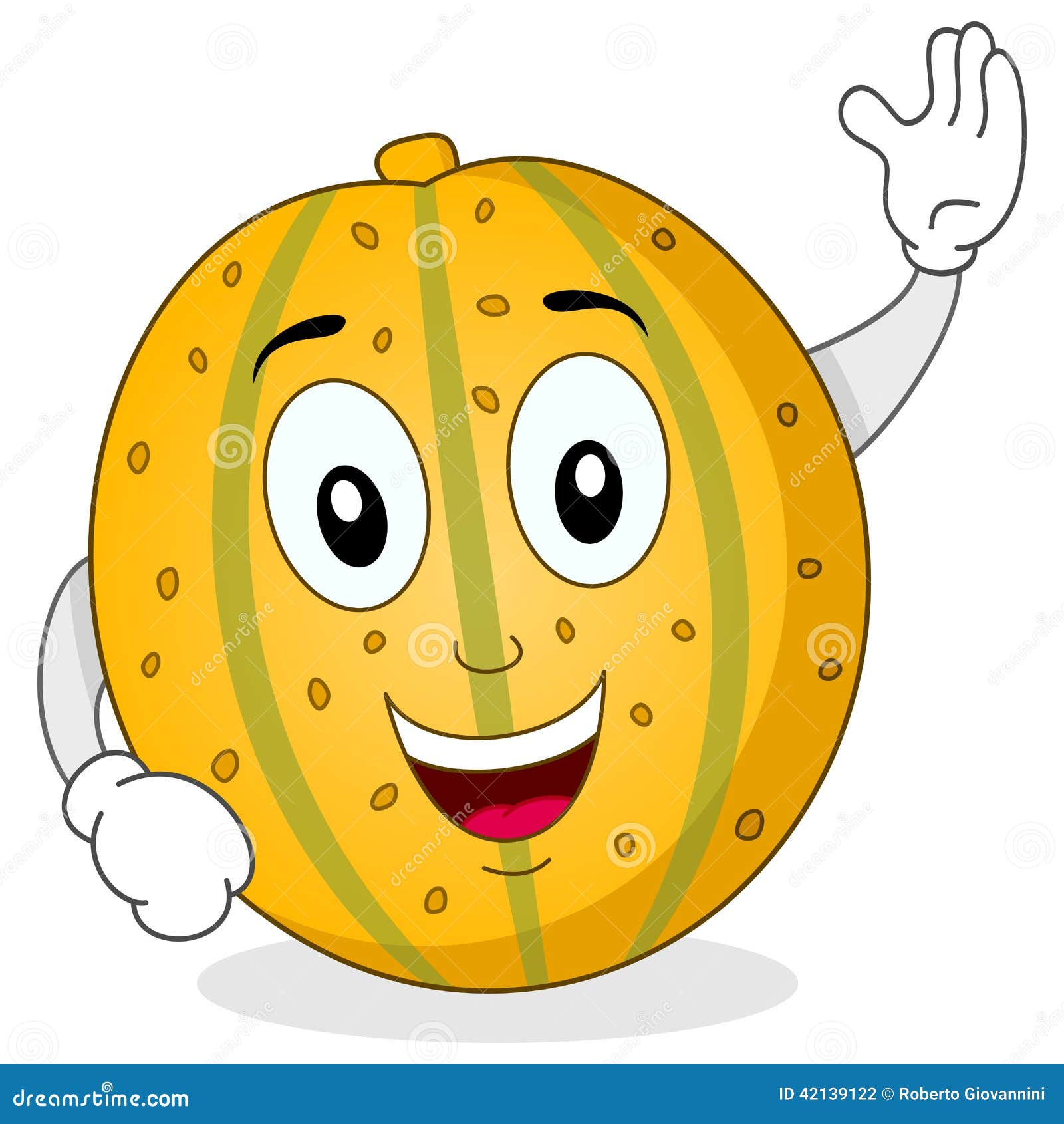 Happy Yellow Melon Cartoon Character Stock Vector - Image: 42139122