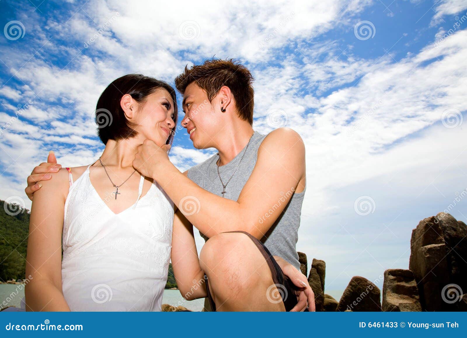 Happy Young Asian Couple At The Beach Stock Photos Ima