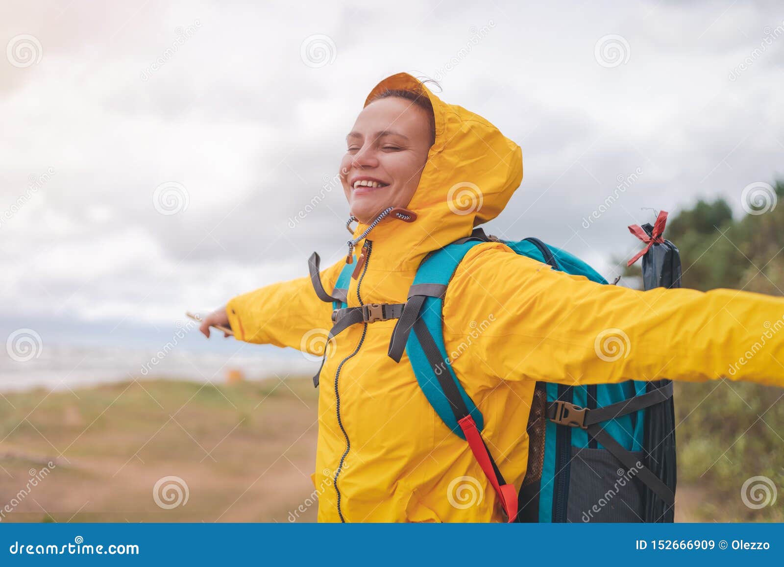 yellow jacket woman