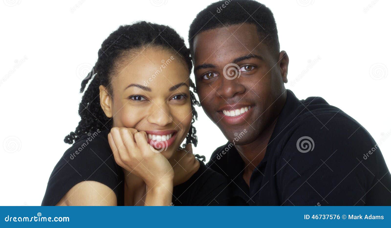 Happy Young Black Couple Looking At Camera Smiling Stock Photo - Image