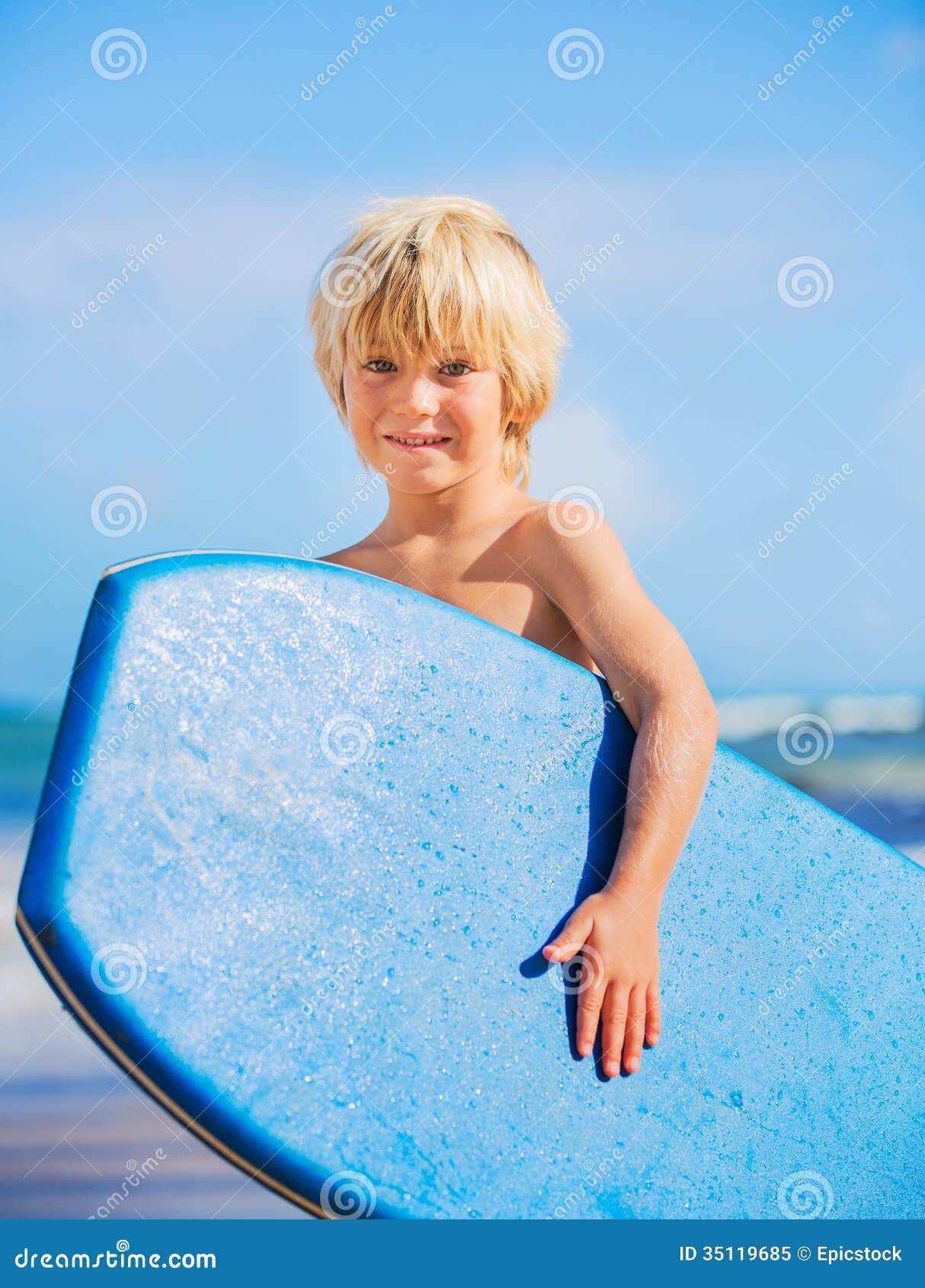 Happy Young Boy Having Fun at the Beach on Vacation, Stock Image ...